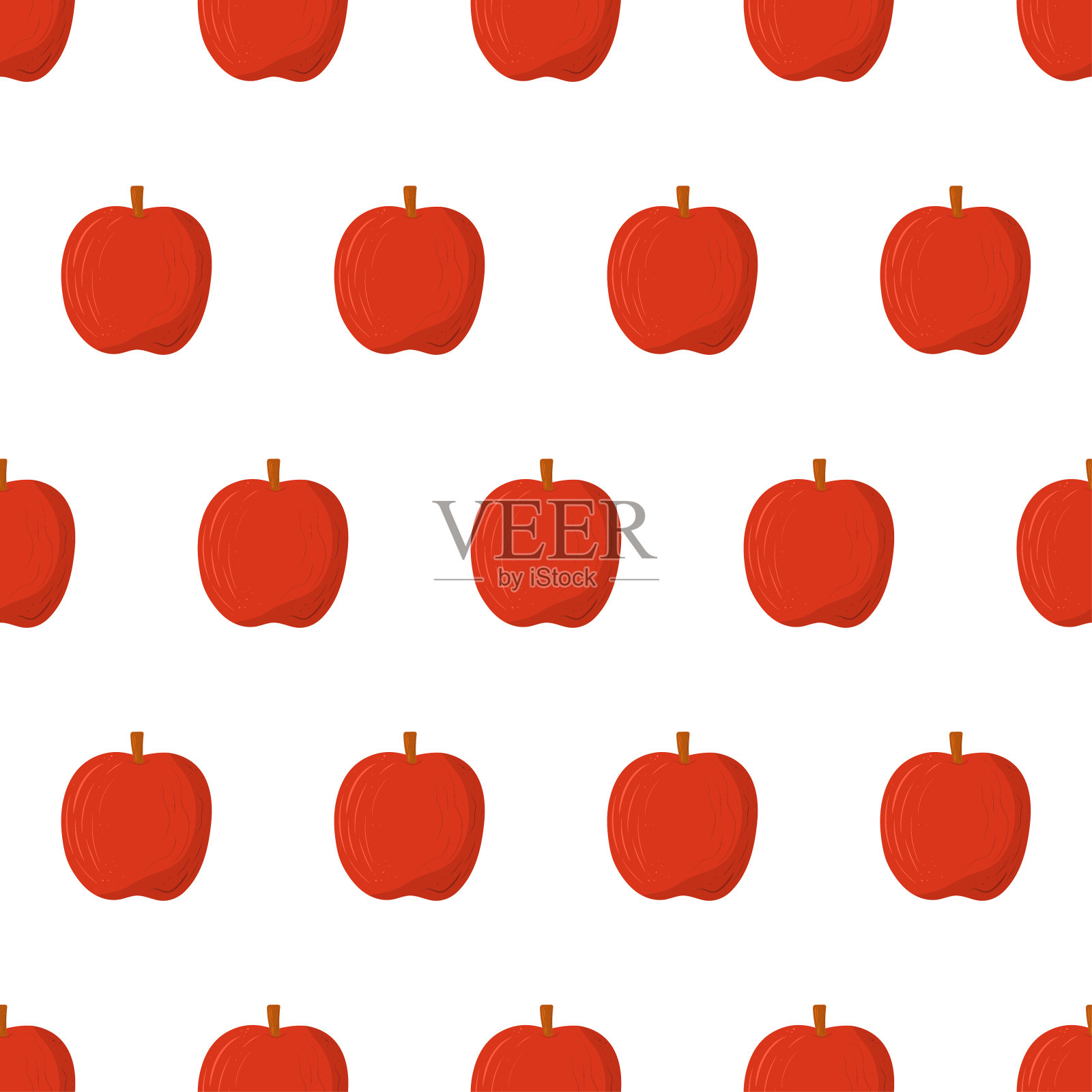 红苹果无缝图案，适合纺织品，包装纸，剪贴簿。设计元素图片