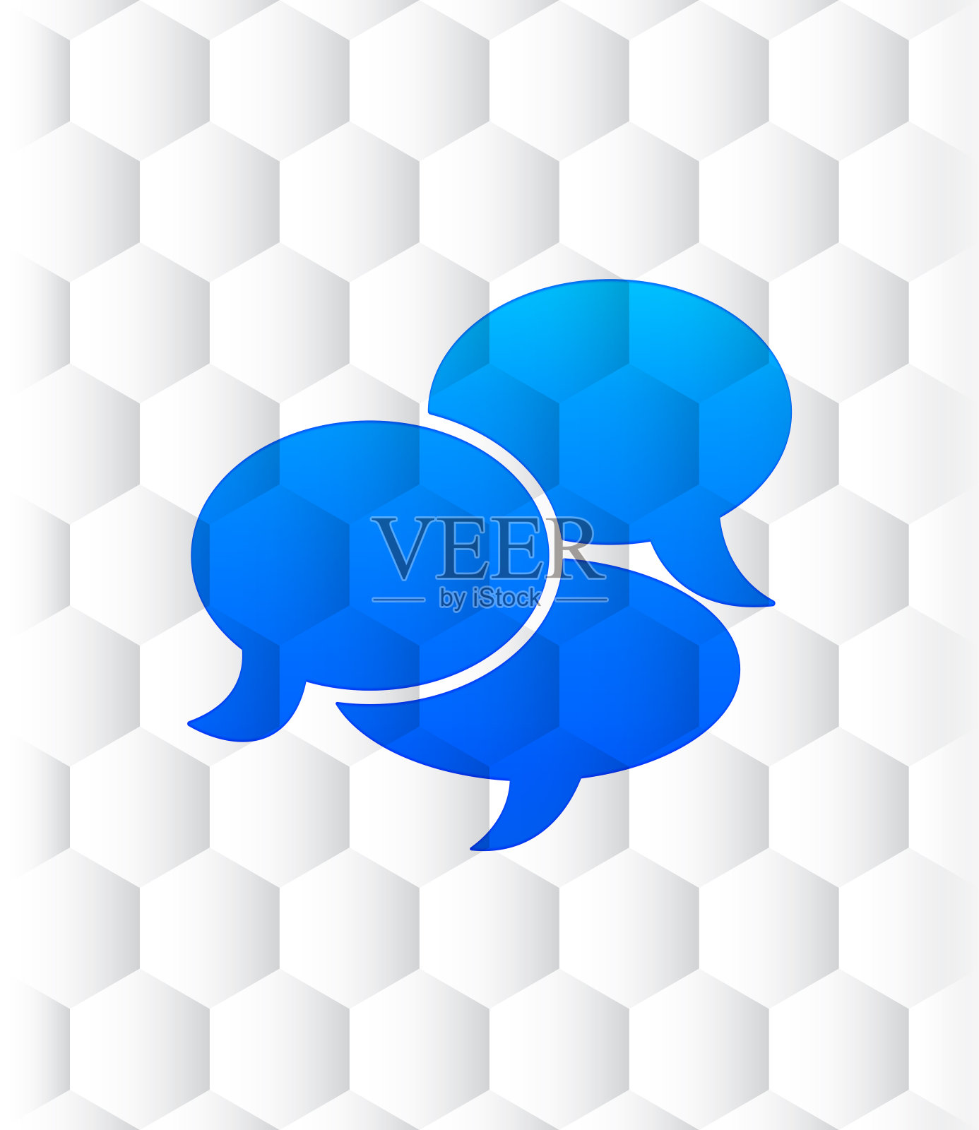 评论图标六边形无缝图案抽象白色背景插画图片素材