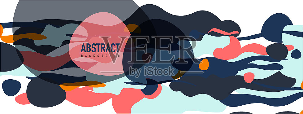 时尚的液体风格塑造抽象设计插画图片素材