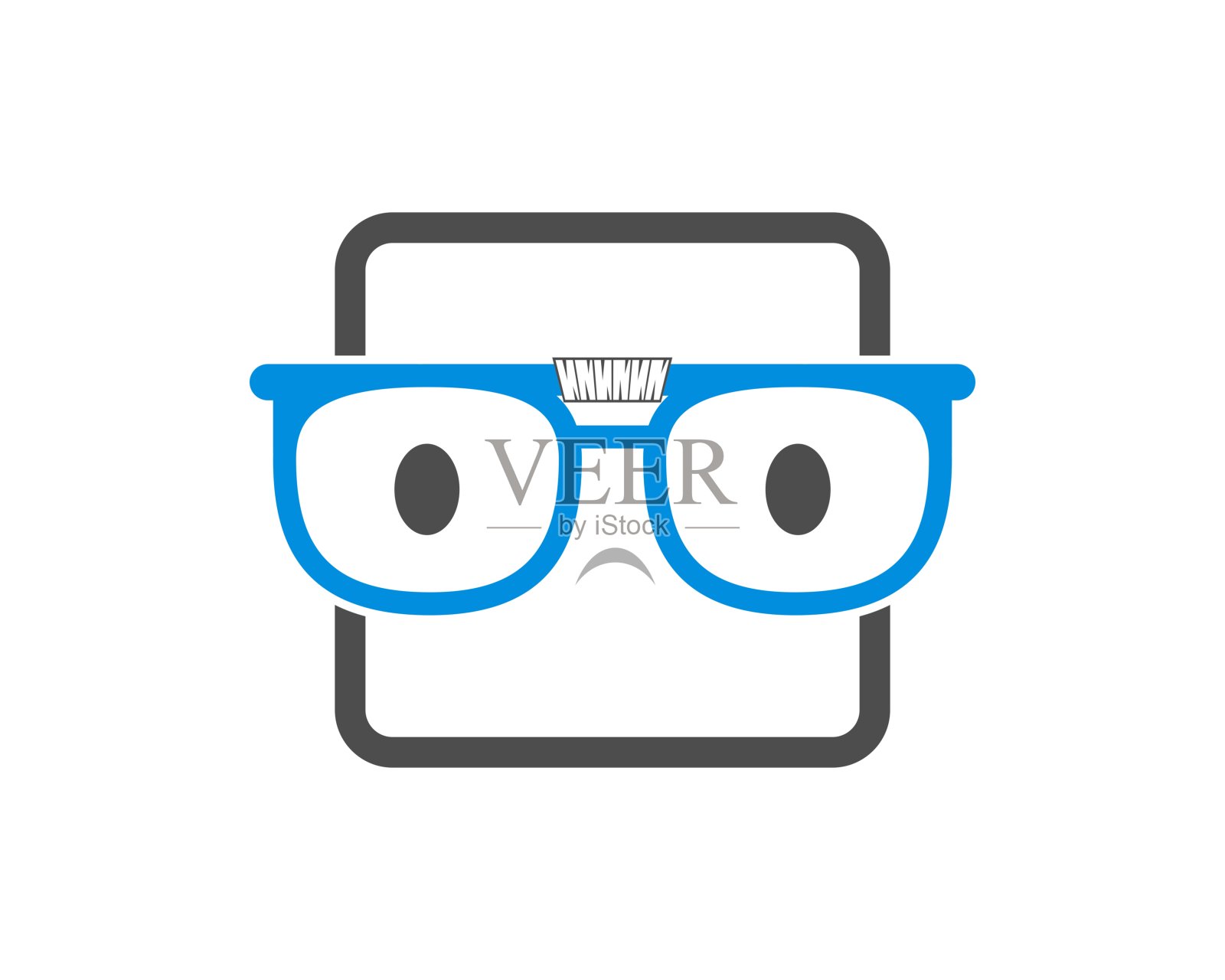 矩形形状，里面有极客眼镜插画图片素材