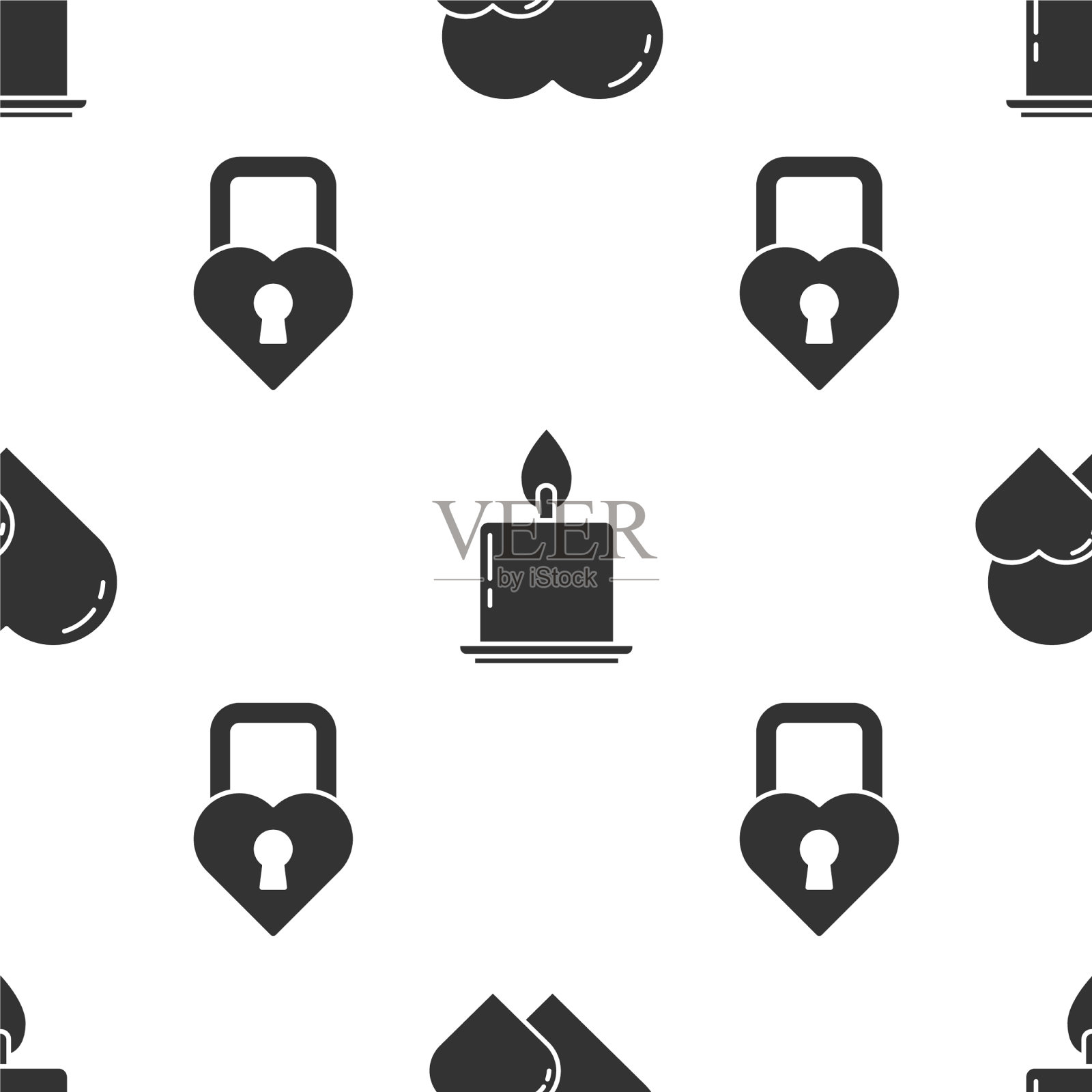 让燃烧的蜡烛和城堡成形图标素材