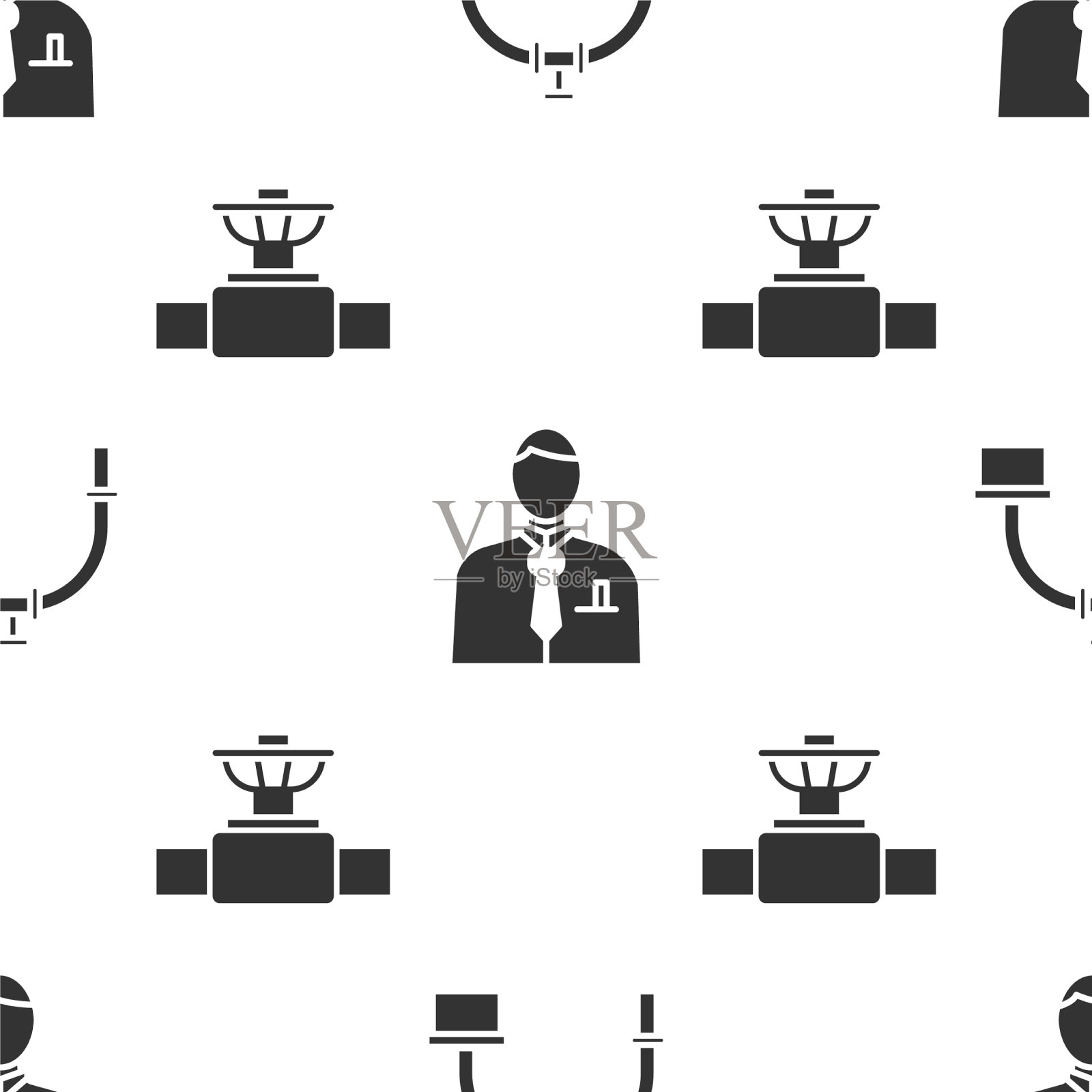 设置工业管道和阀门阀门图标素材