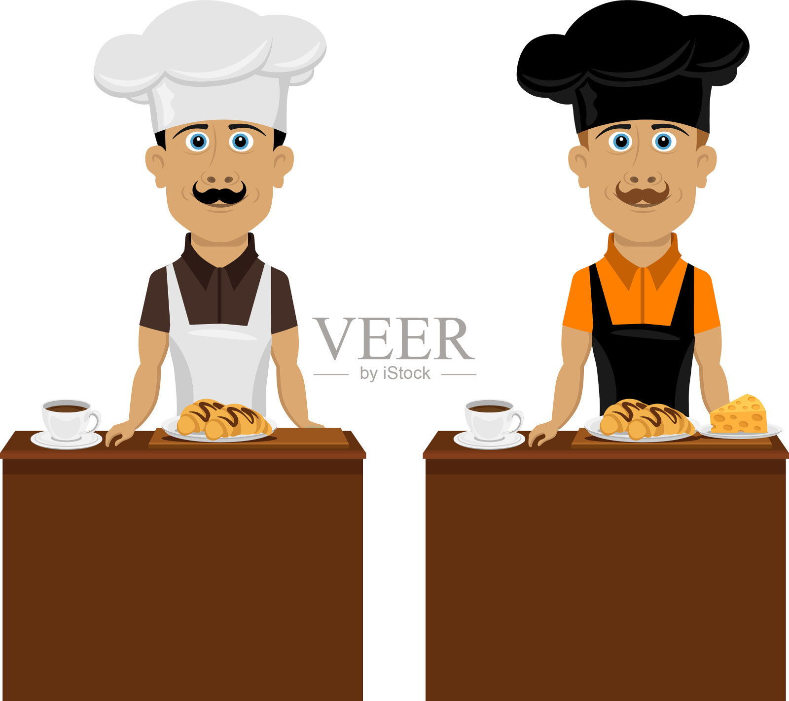 厨师在厨房的主题烹饪和插画图片素材