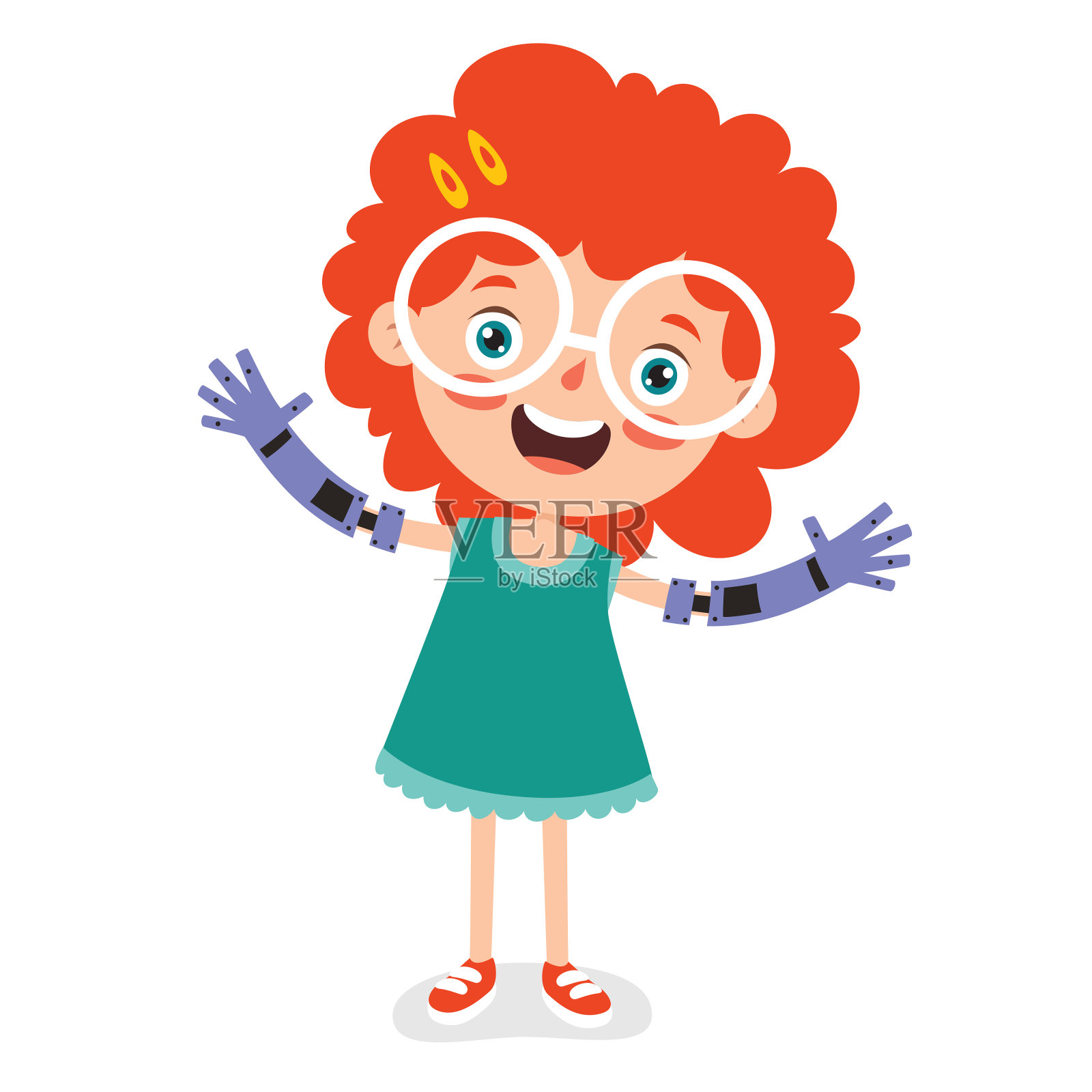 滑稽的卡通人物使用假体插画图片素材