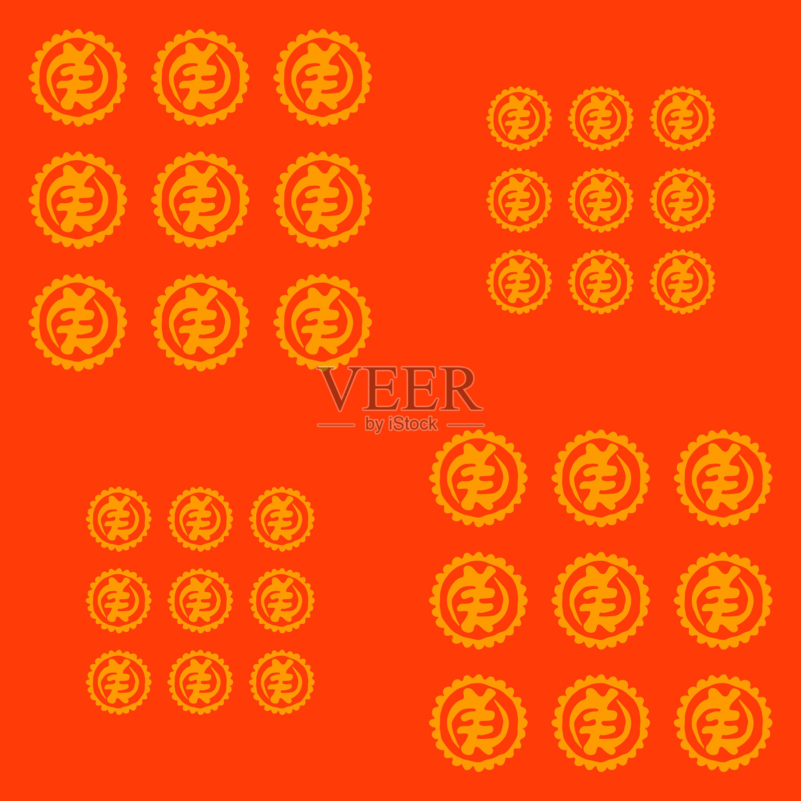 无缝矢量正宗面料图案与非洲阿丁克拉符号插画图片素材