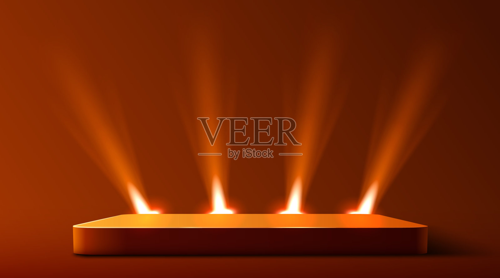 舞台领奖台现场灯光照亮。颁奖典礼的概念。舞台背景。设计元素图片