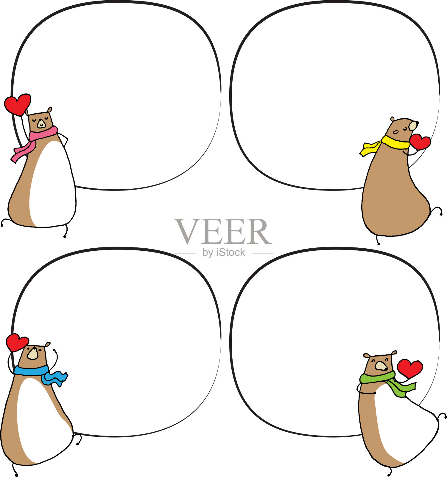 矢量卡通熊边界背景插画图片素材