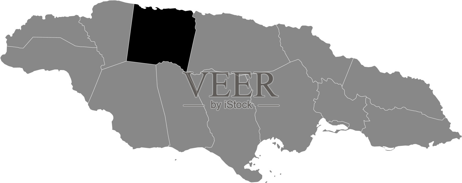 特里罗尼教区的位置图插画图片素材