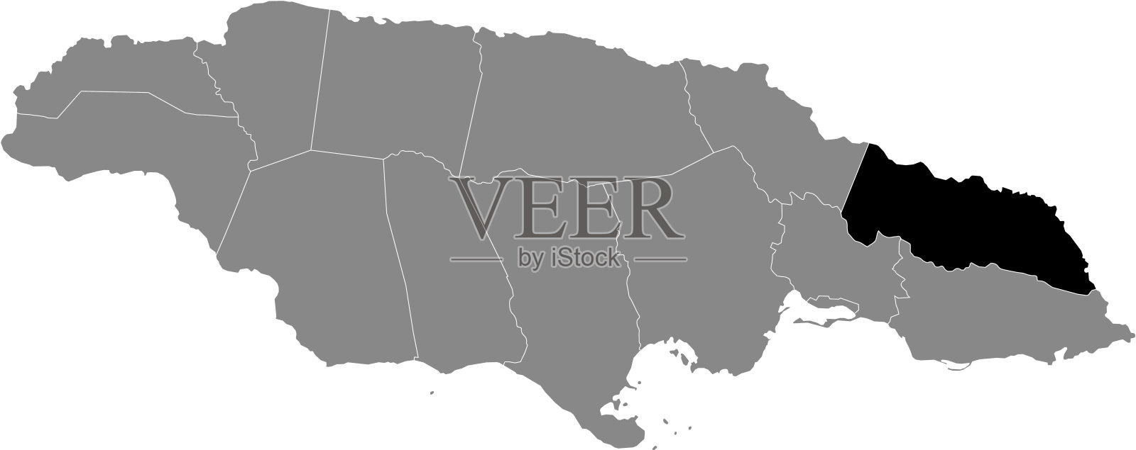 波特兰教区位置图插画图片素材