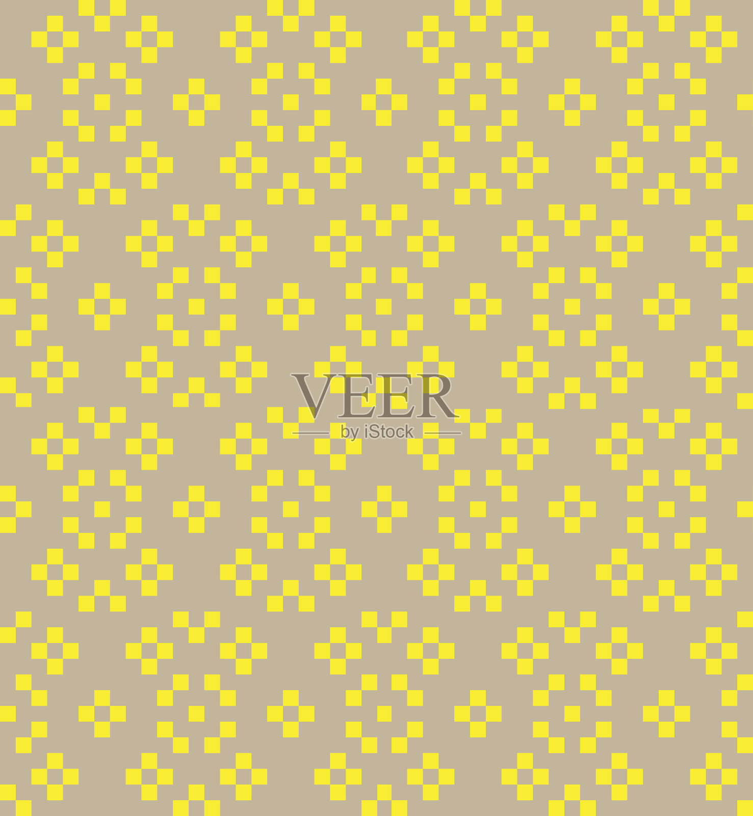 黄色圣诞集市岛无缝图案插画图片素材