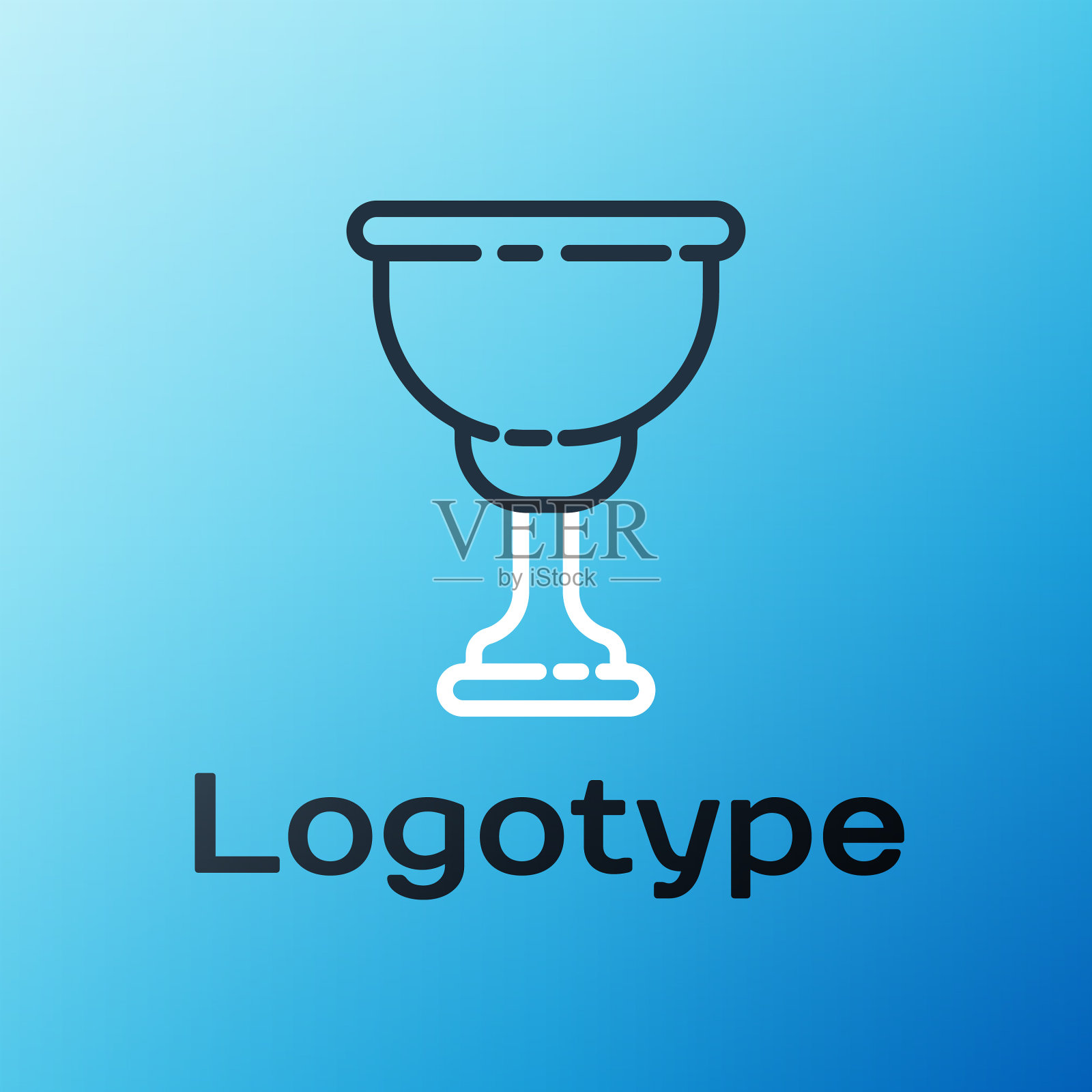 线基督教圣像孤立在蓝色图标素材