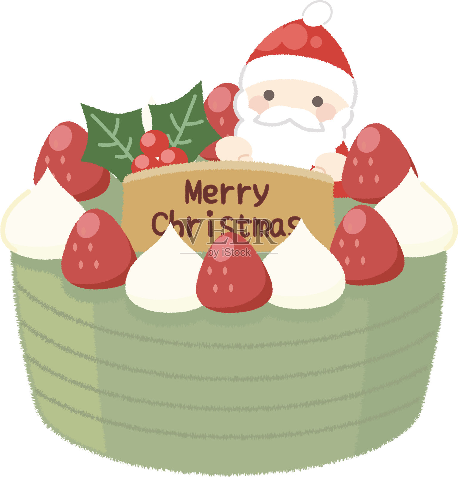 圣诞蛋糕插画图片素材