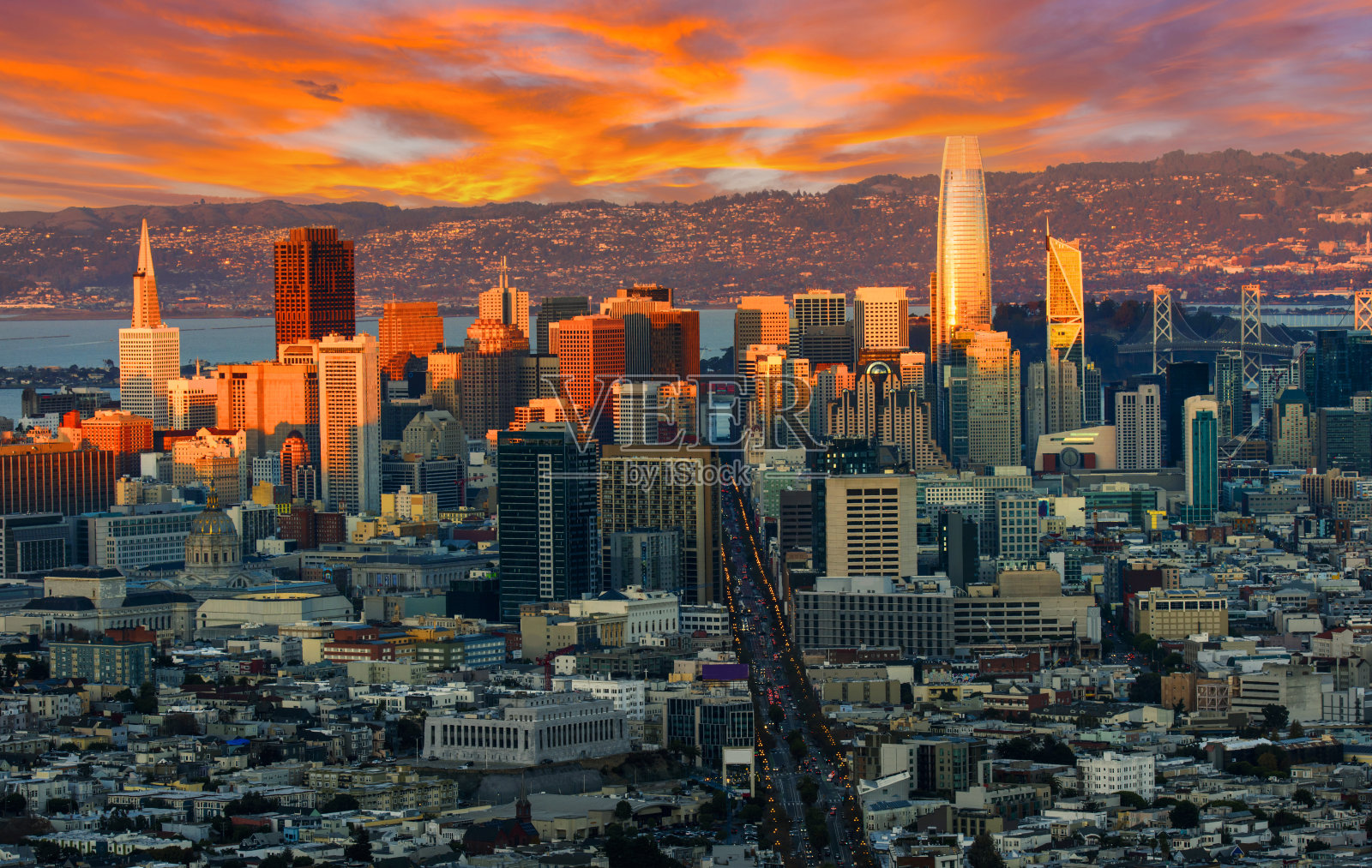 旧金山的天际线照片摄影图片