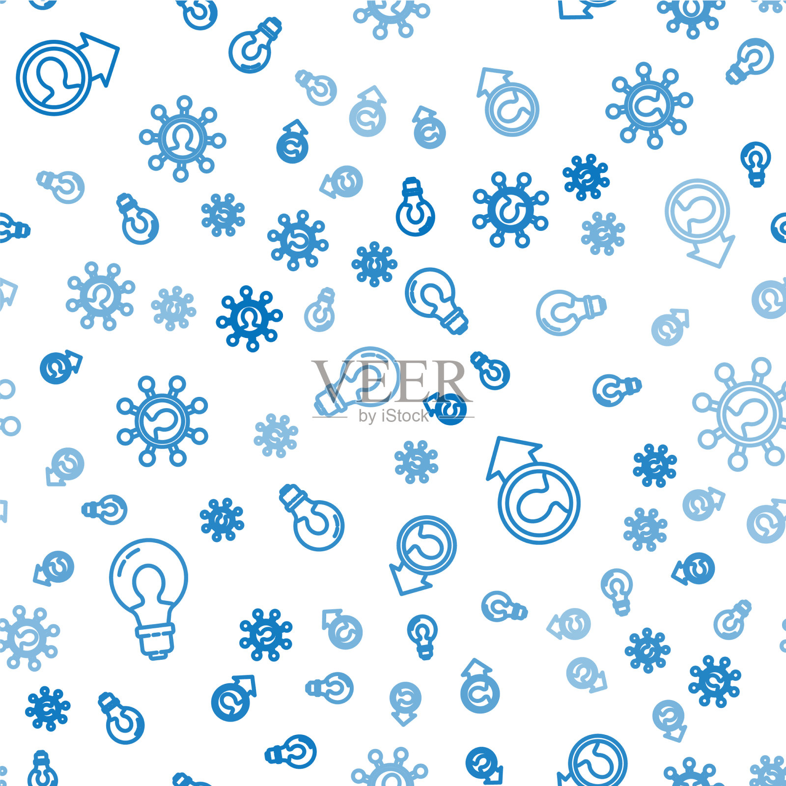 设线灯泡与概念构思工作图标素材