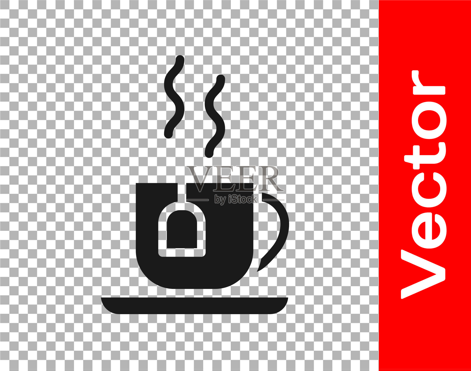 红茶杯与茶包图标隔离插画图片素材