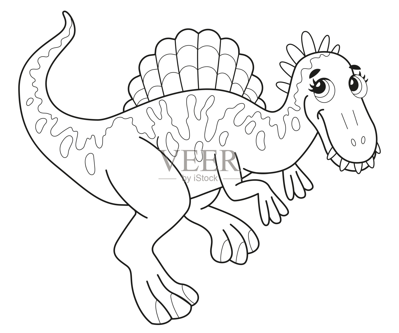 儿童涂色书棘龙