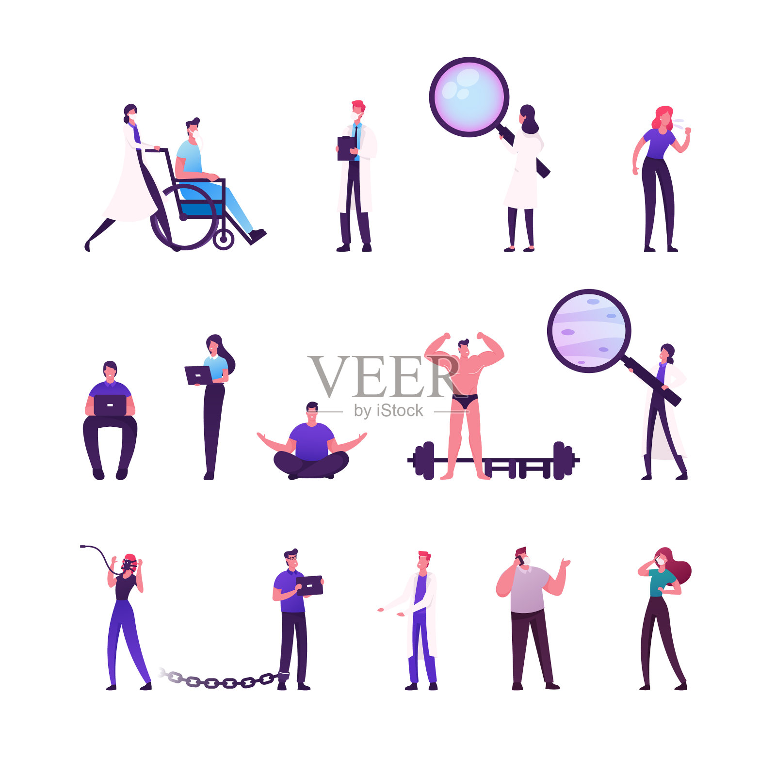 设定男女角色医生推图标素材