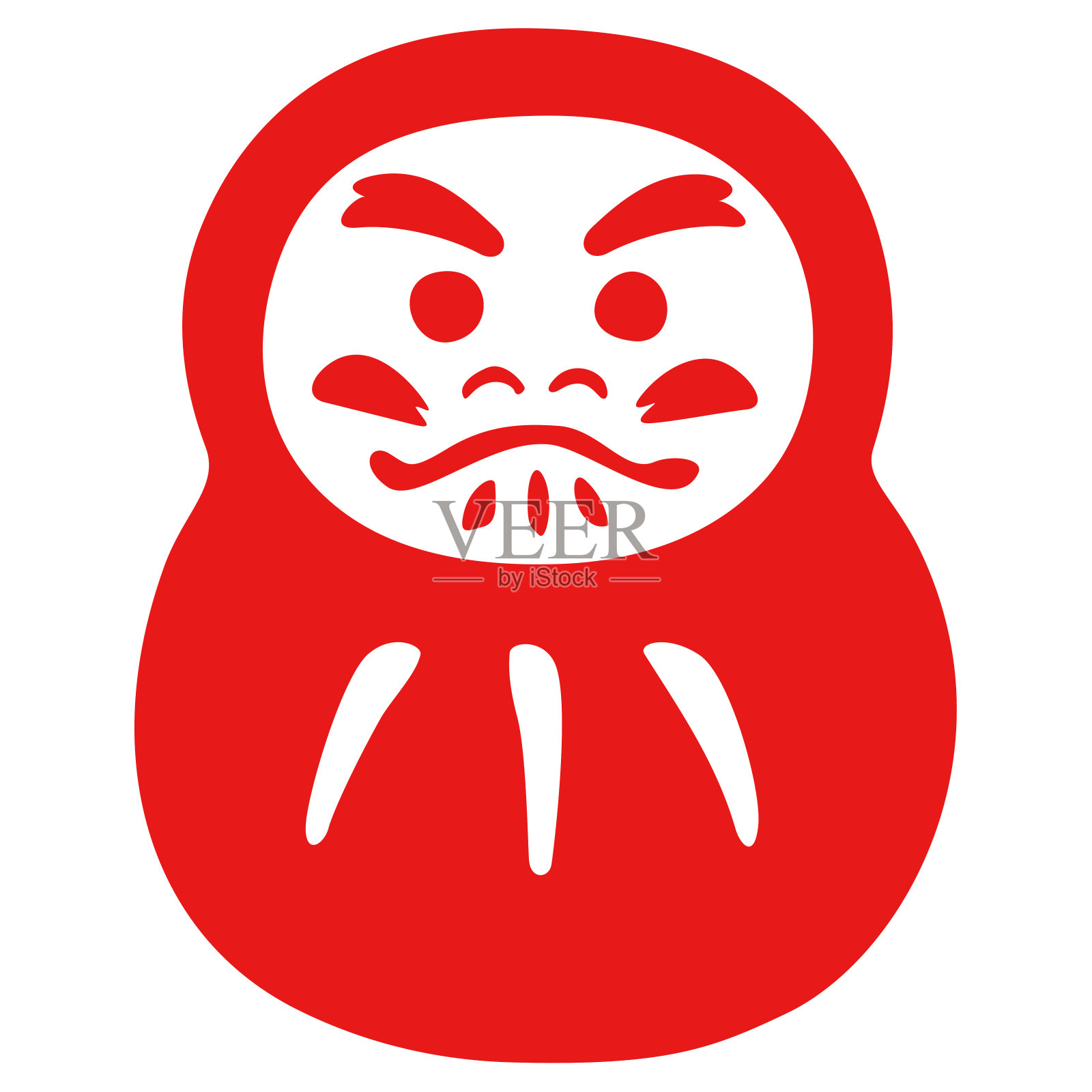 达摩娃娃，日本印章设计，邮票插画图片素材