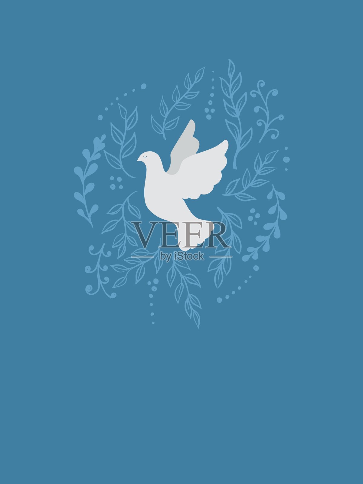 白色鸽子的圣诞卡片插画图片素材