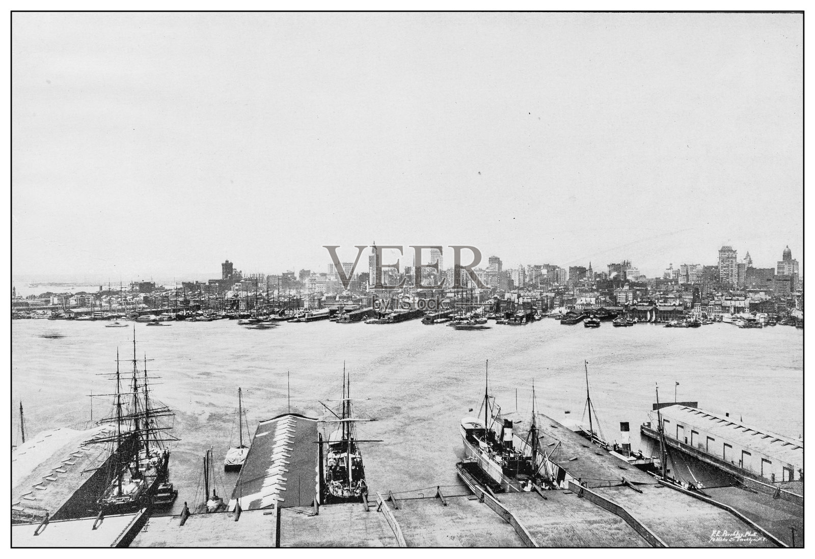 纽约金融区建筑:从布鲁克林到曼哈顿下城照片摄影图片