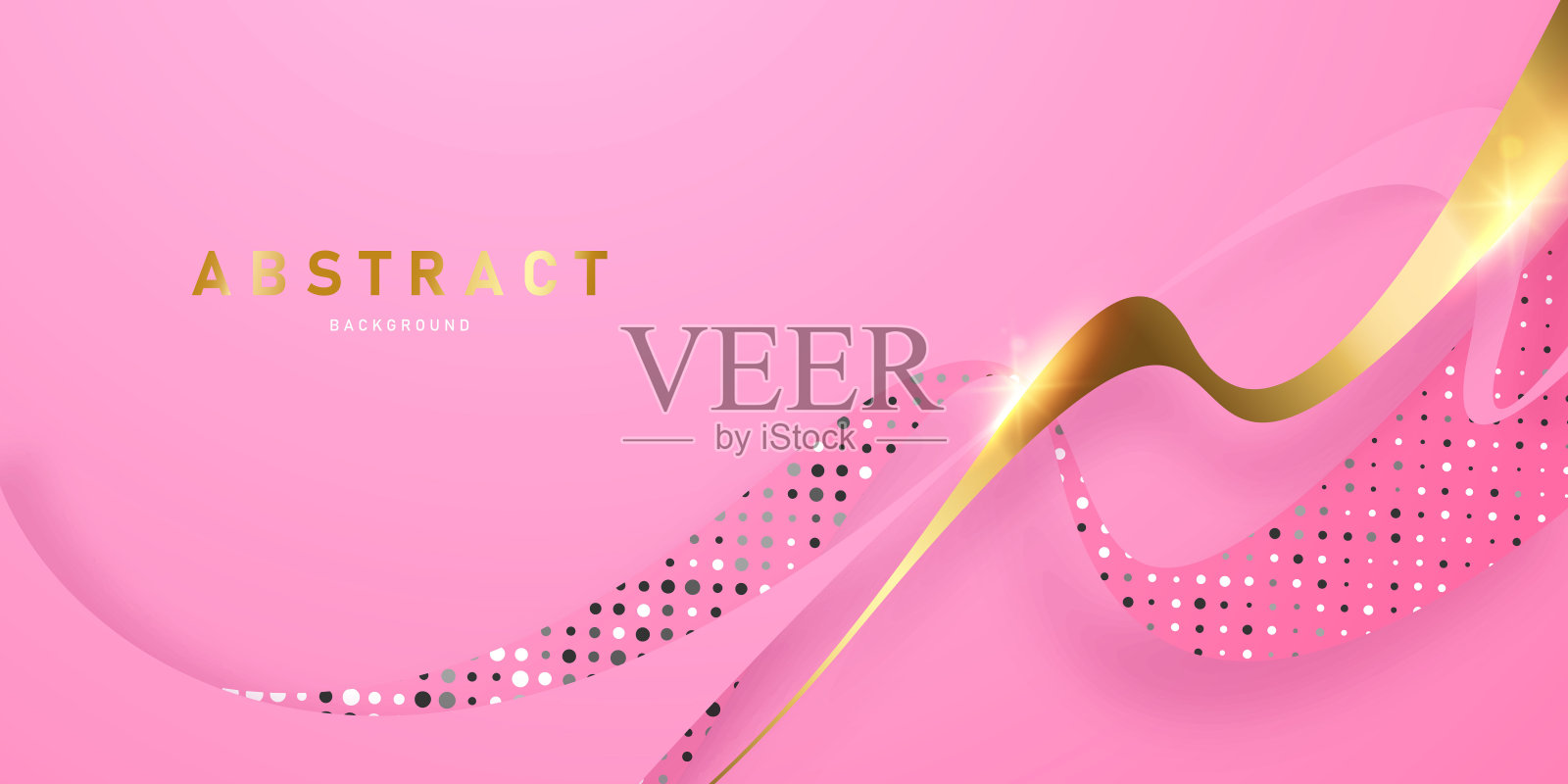 粉红色的背景与豪华抽象金色三角形插画图片素材