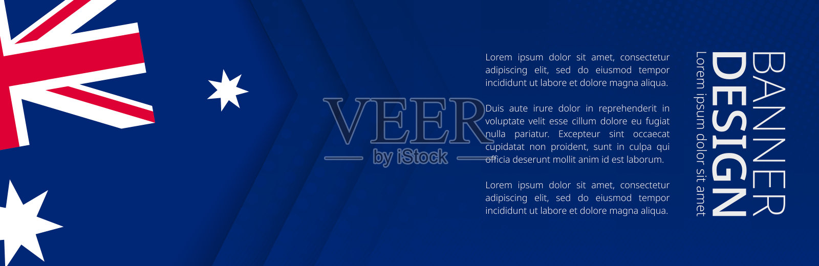 横幅模板与澳大利亚国旗为广告旅游，商务和其他。插画图片素材