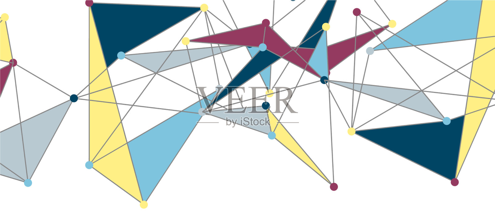线点连接三角技术插画图片素材