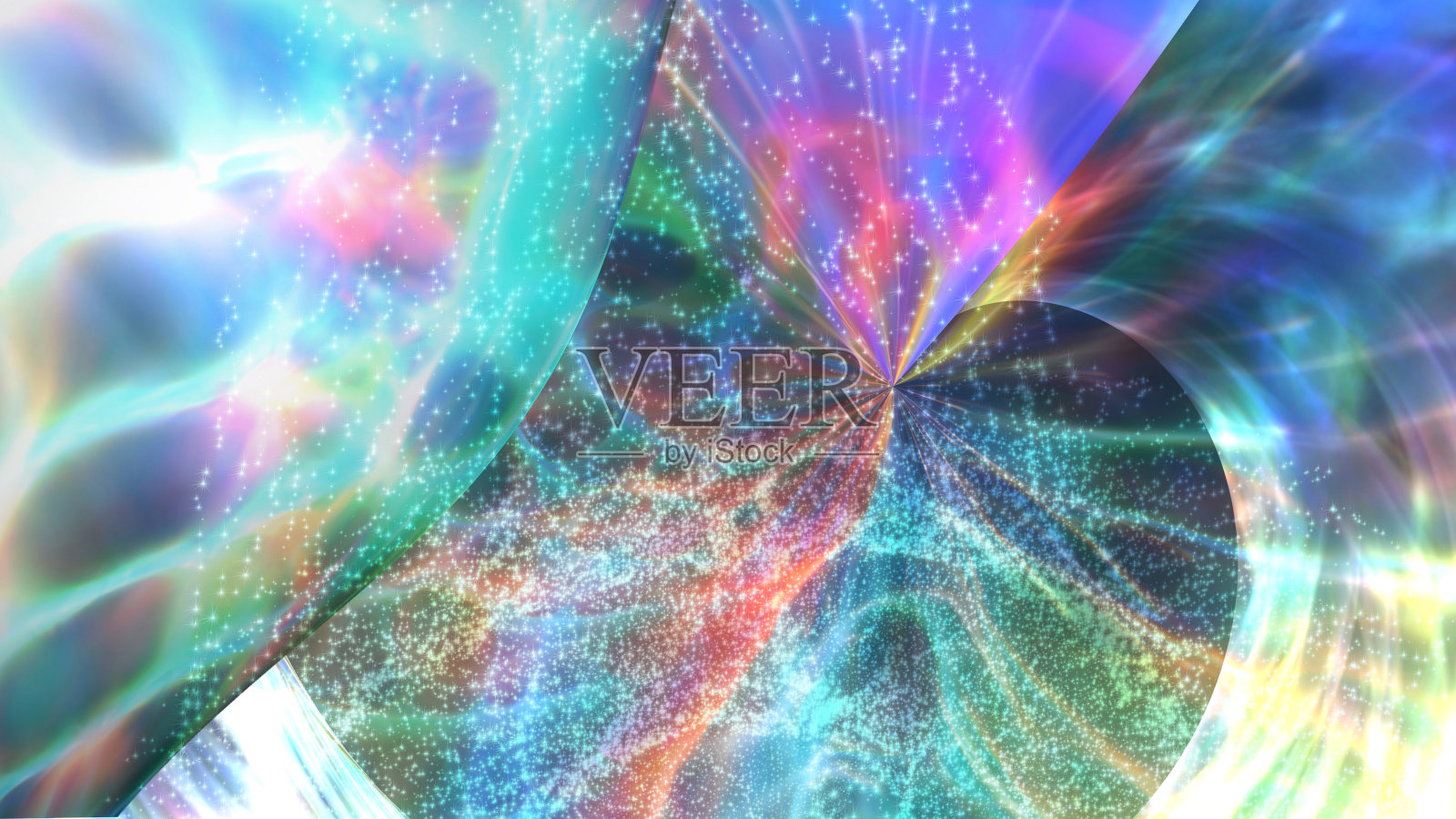 抽象的多彩未来分形背景。照片摄影图片