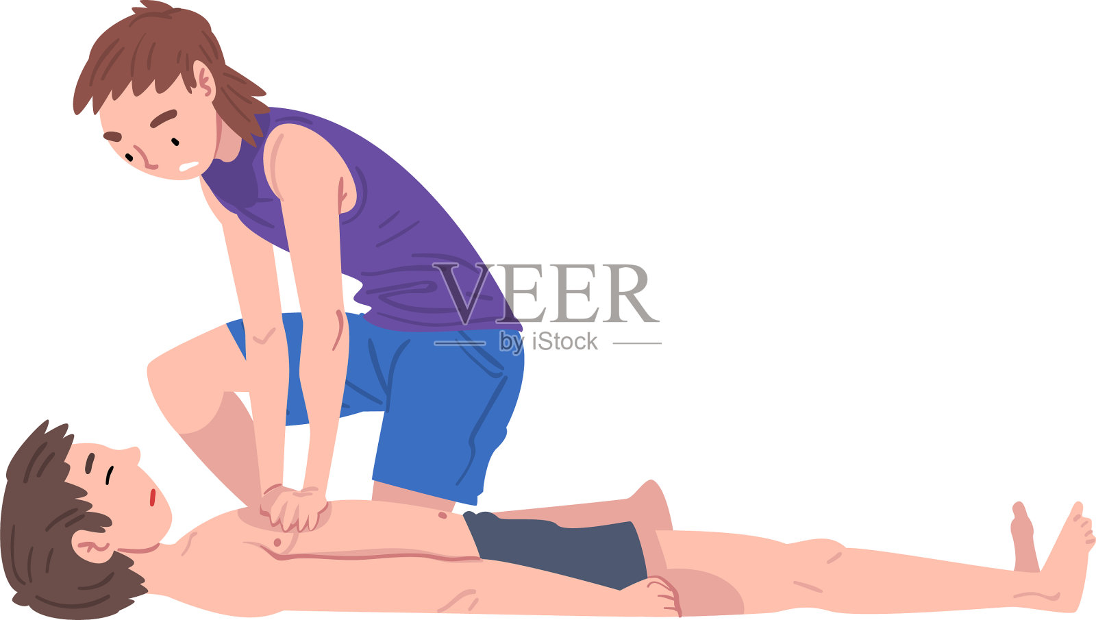 急救溺水者年轻女子设计元素图片
