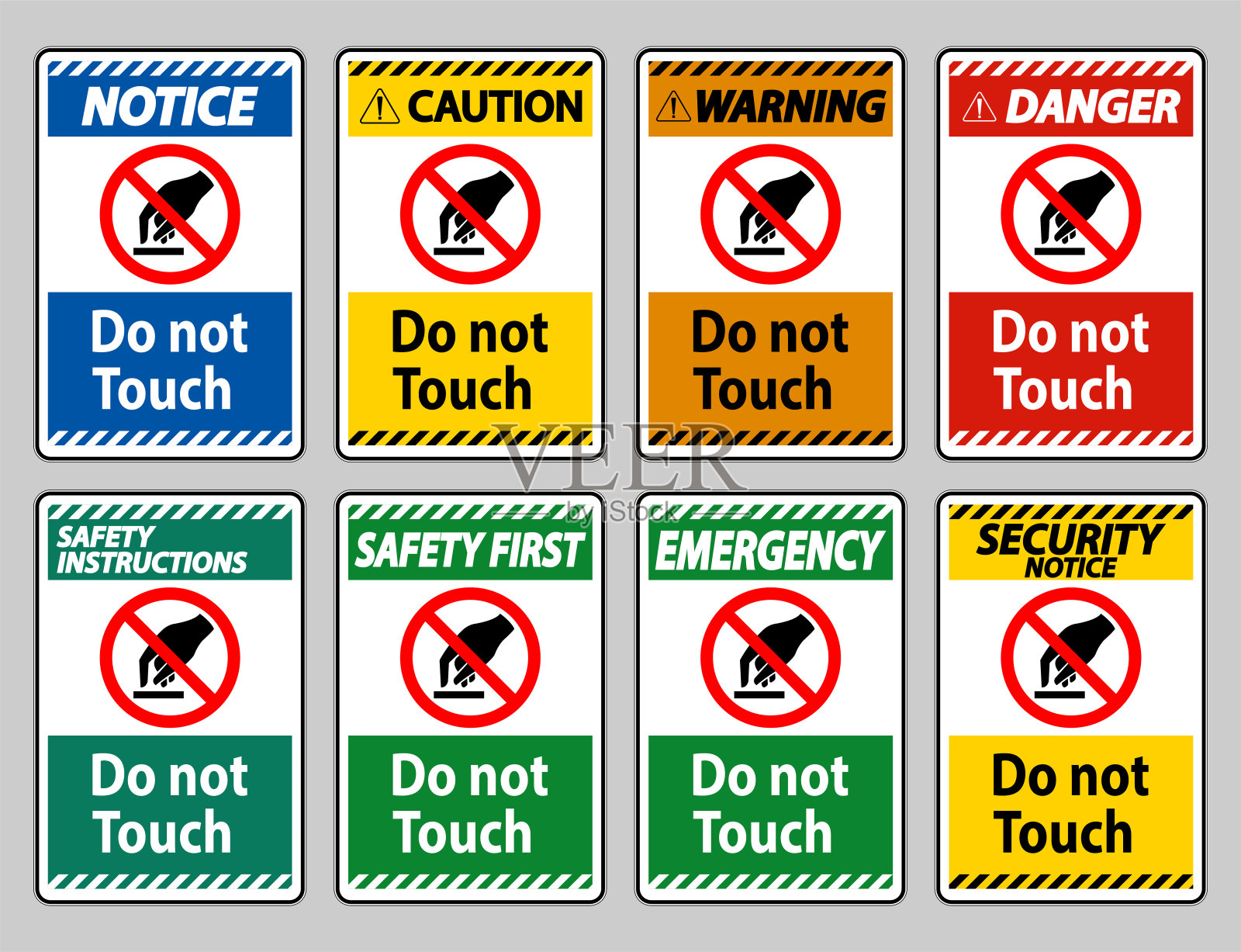 不要触摸白色背景上隔离的符号符号插画图片素材