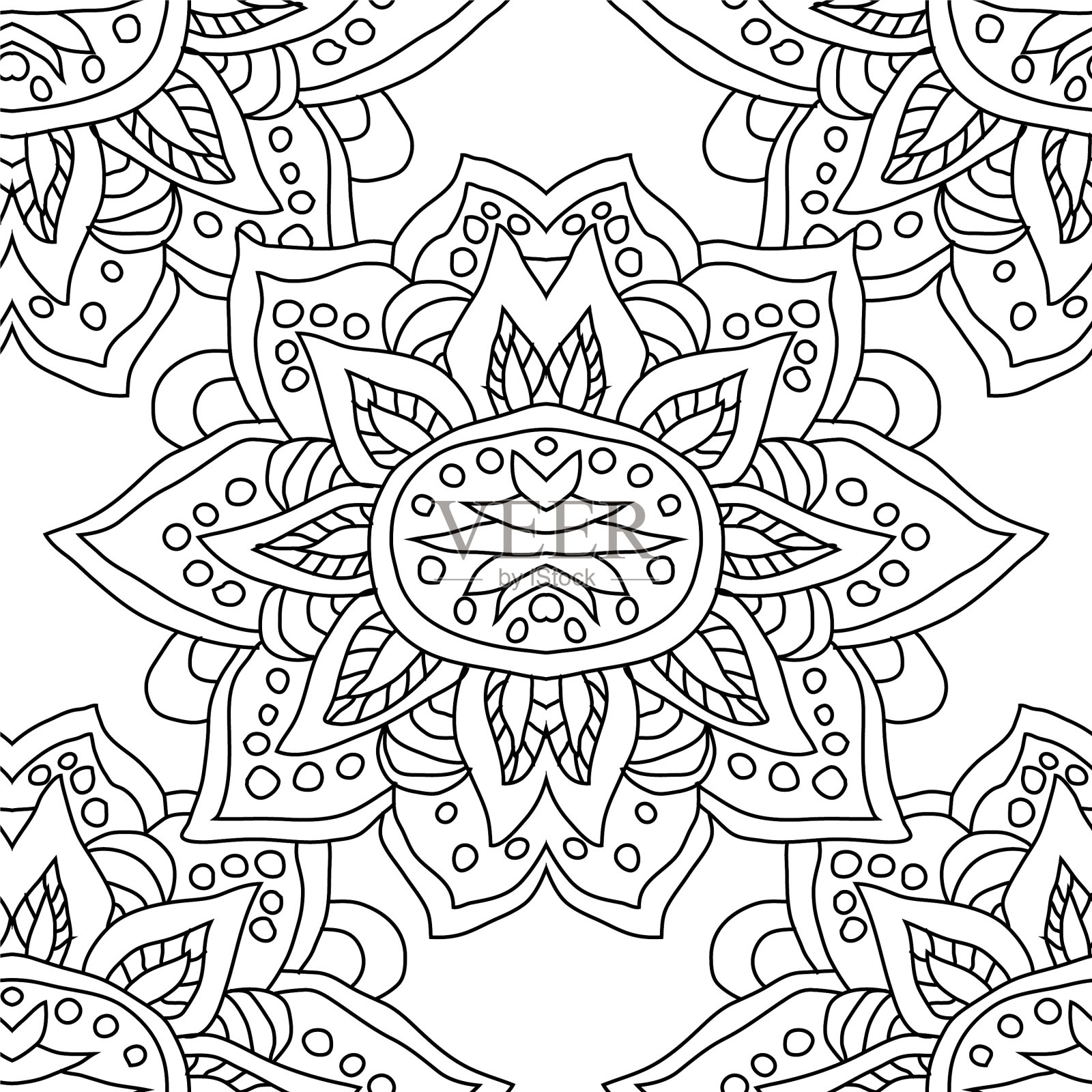 曼荼罗无缝模式插画图片素材