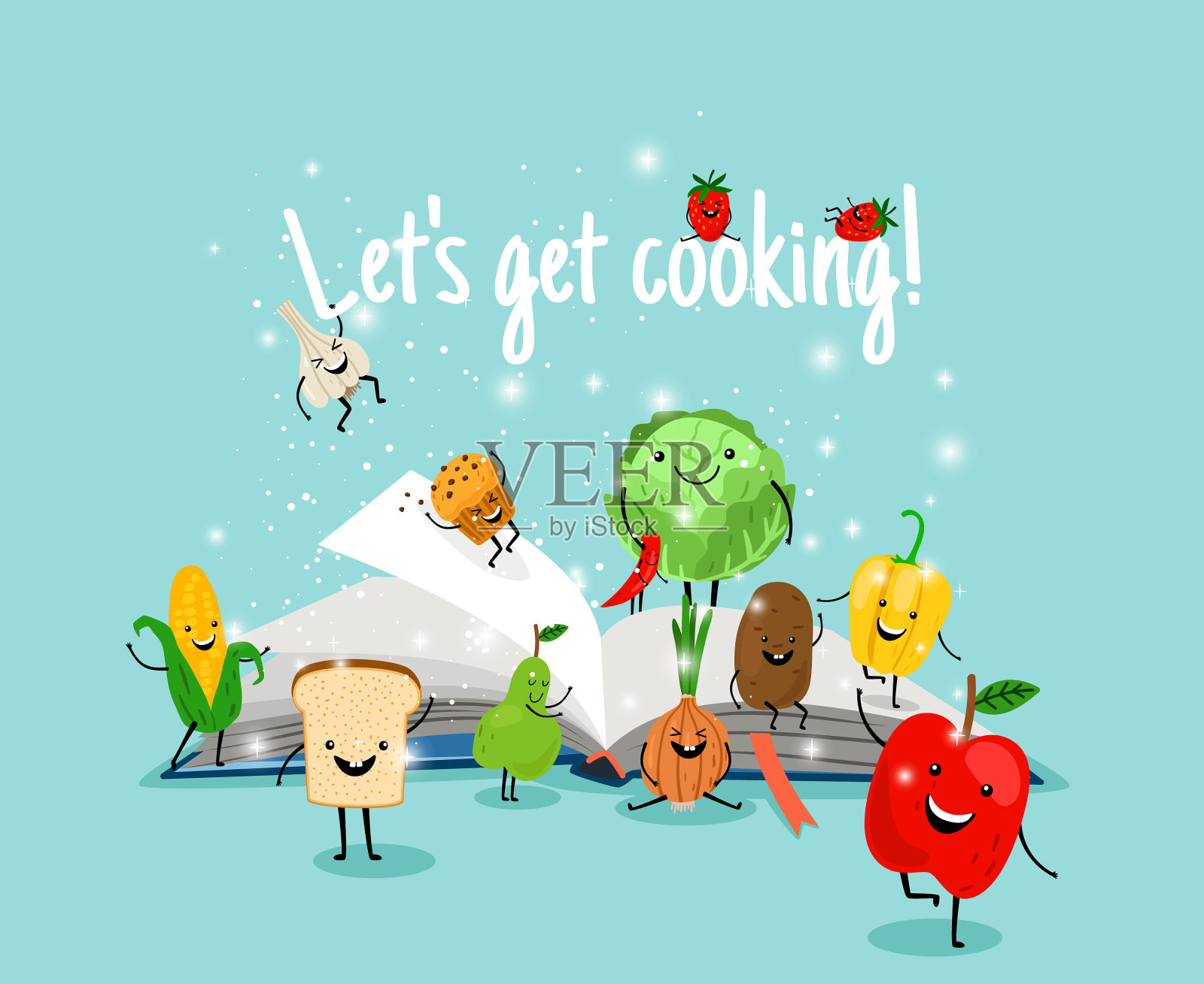 烹饪书插画图片素材