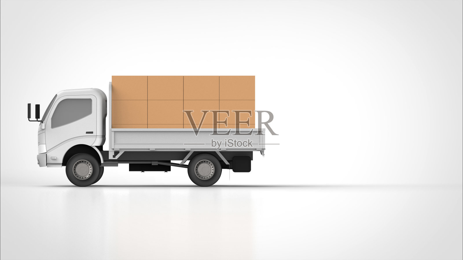 倾卸卡车和装载侧左侧3d渲染。jpg照片摄影图片