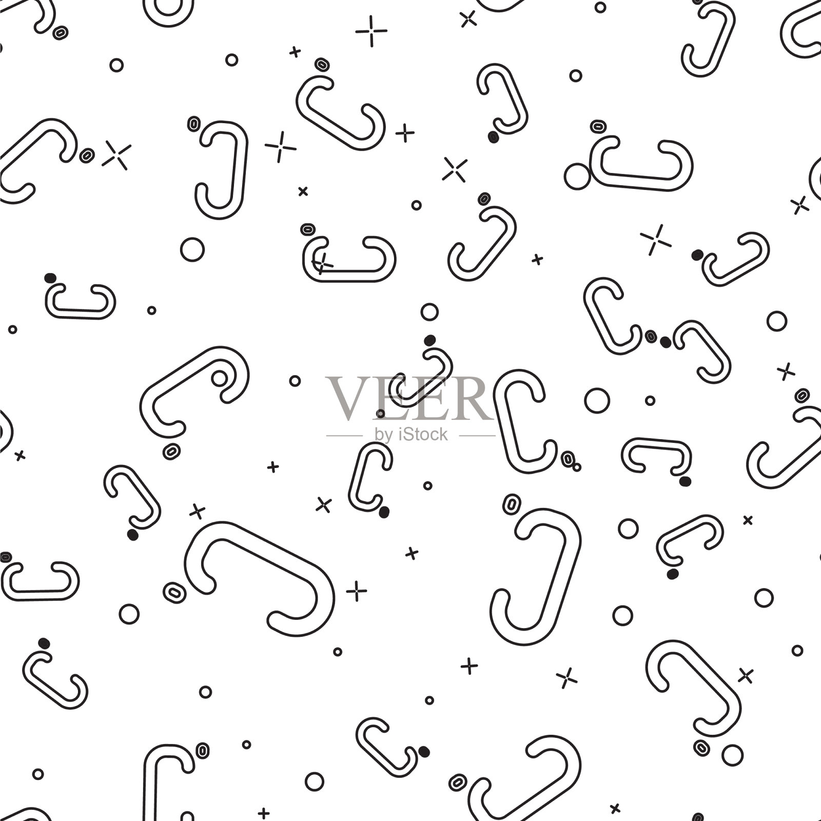 黑线摄氏图标隔离无缝图案插画图片素材