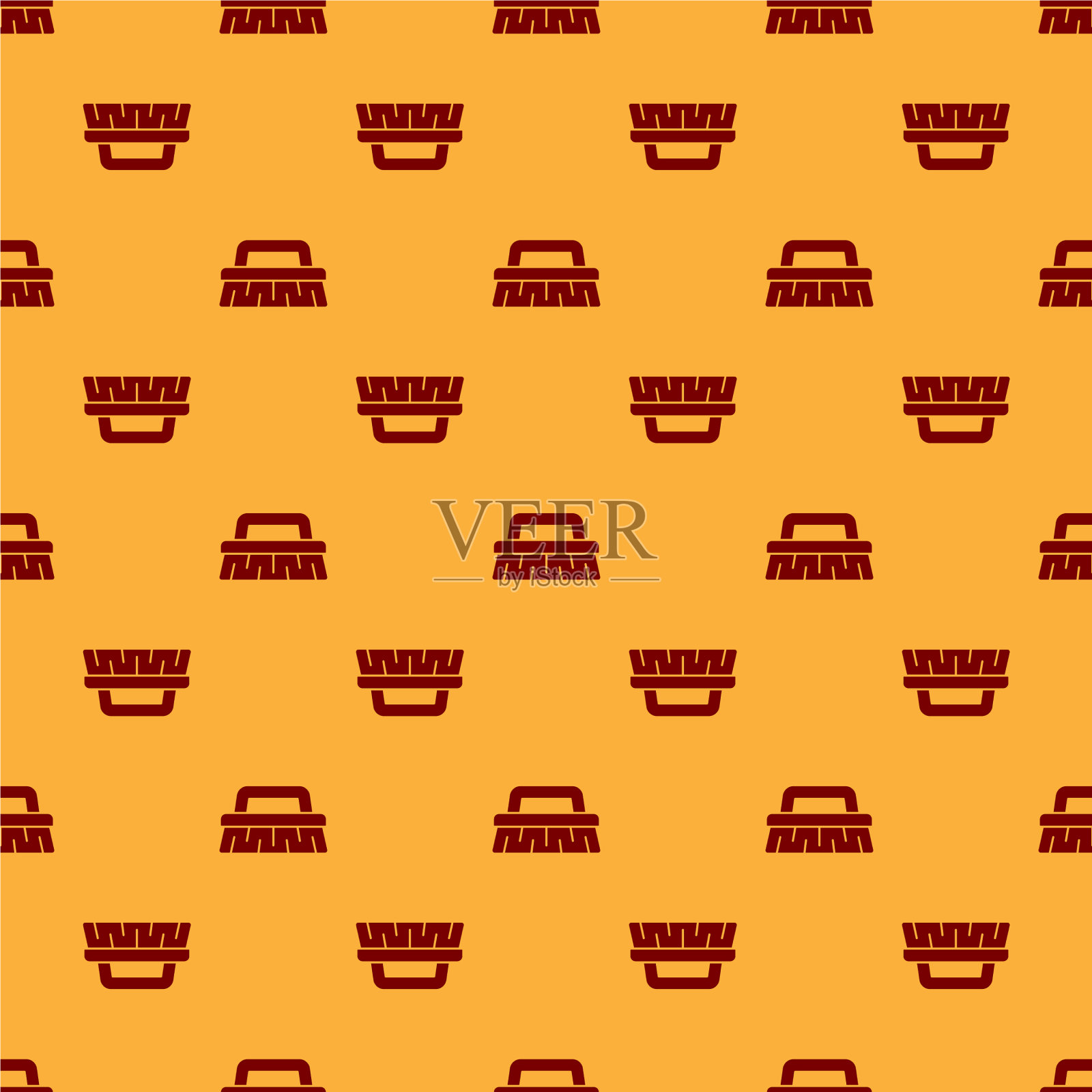 红色刷清洗图标隔离无缝插画图片素材