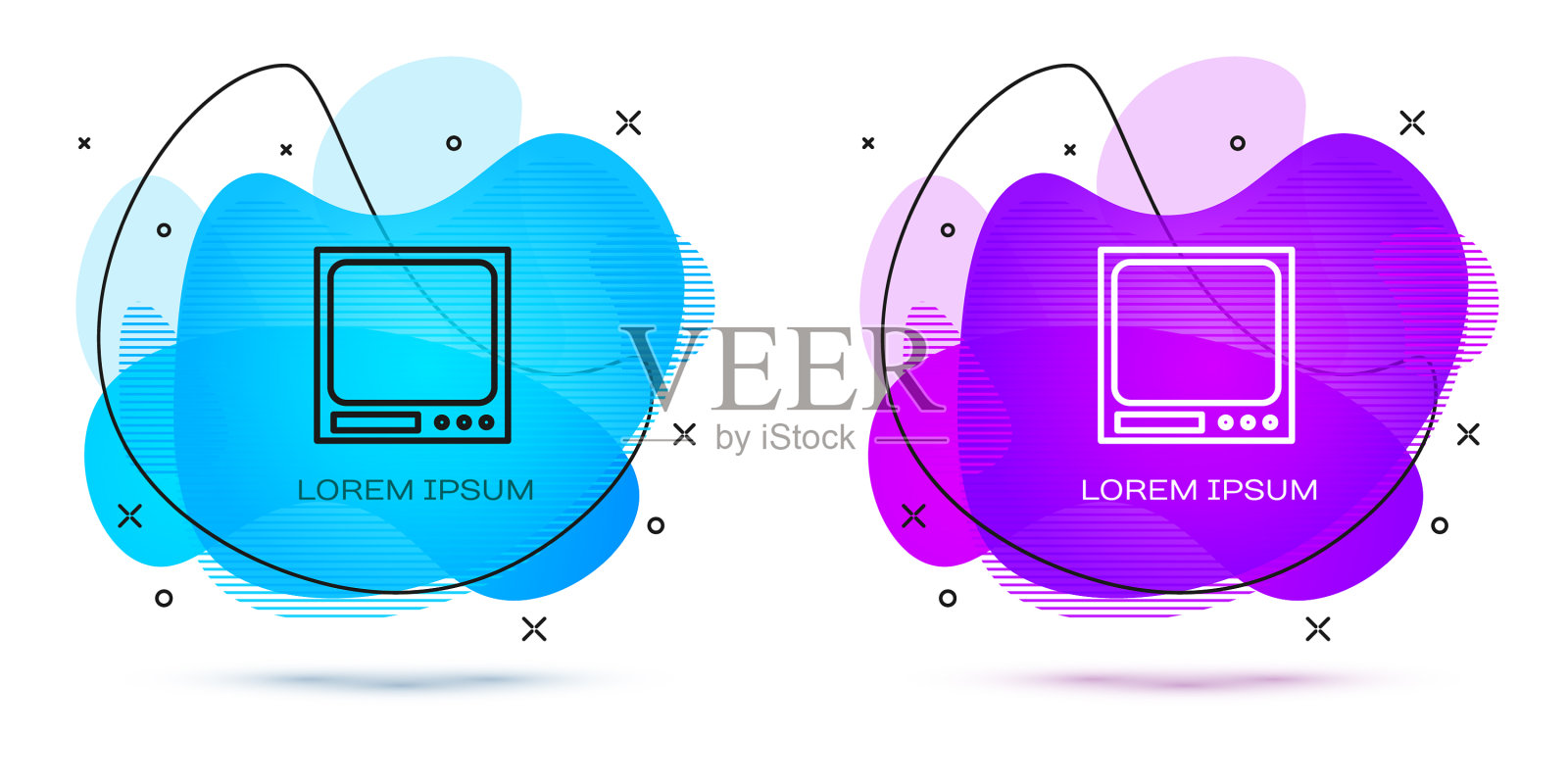 线电子秤图标孤立在白色插画图片素材