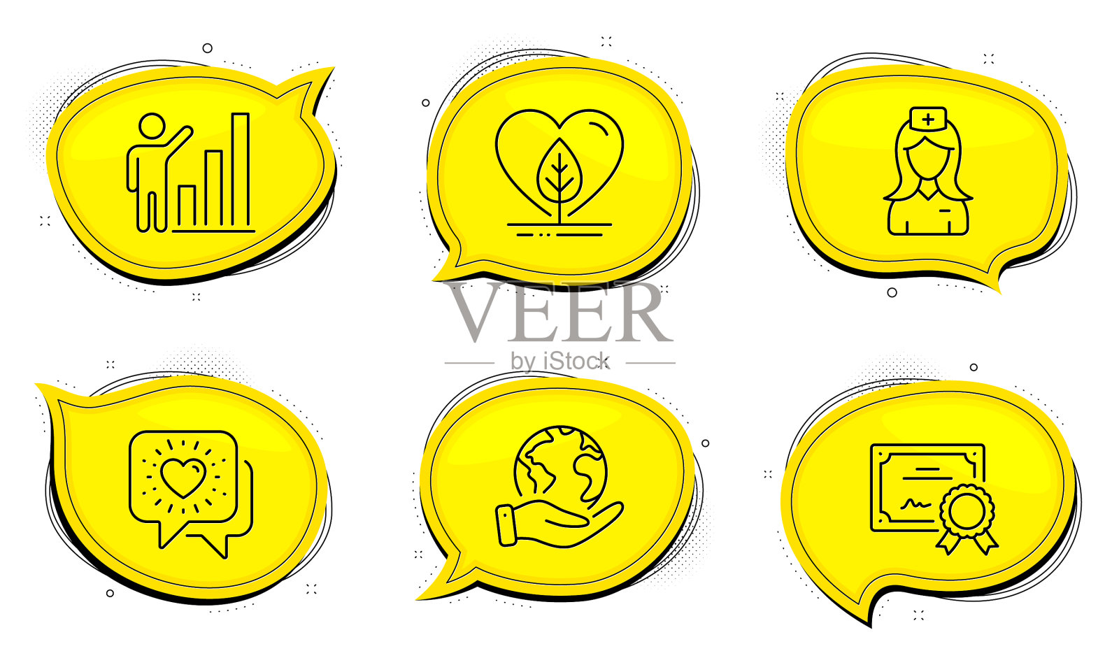 朋友聊天图表和医院护士图标图标素材