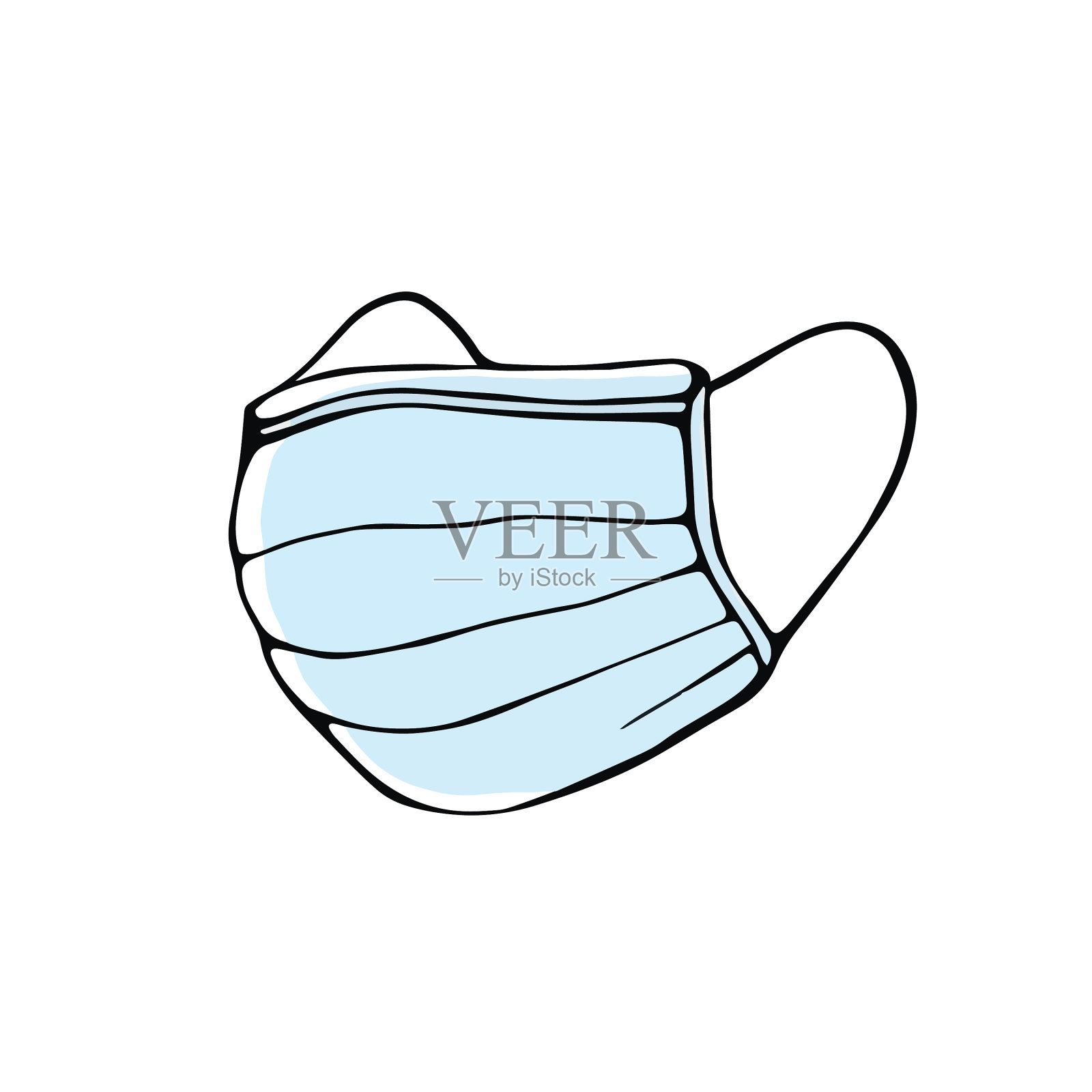 医用口罩被隔离在白色背景上设计元素图片