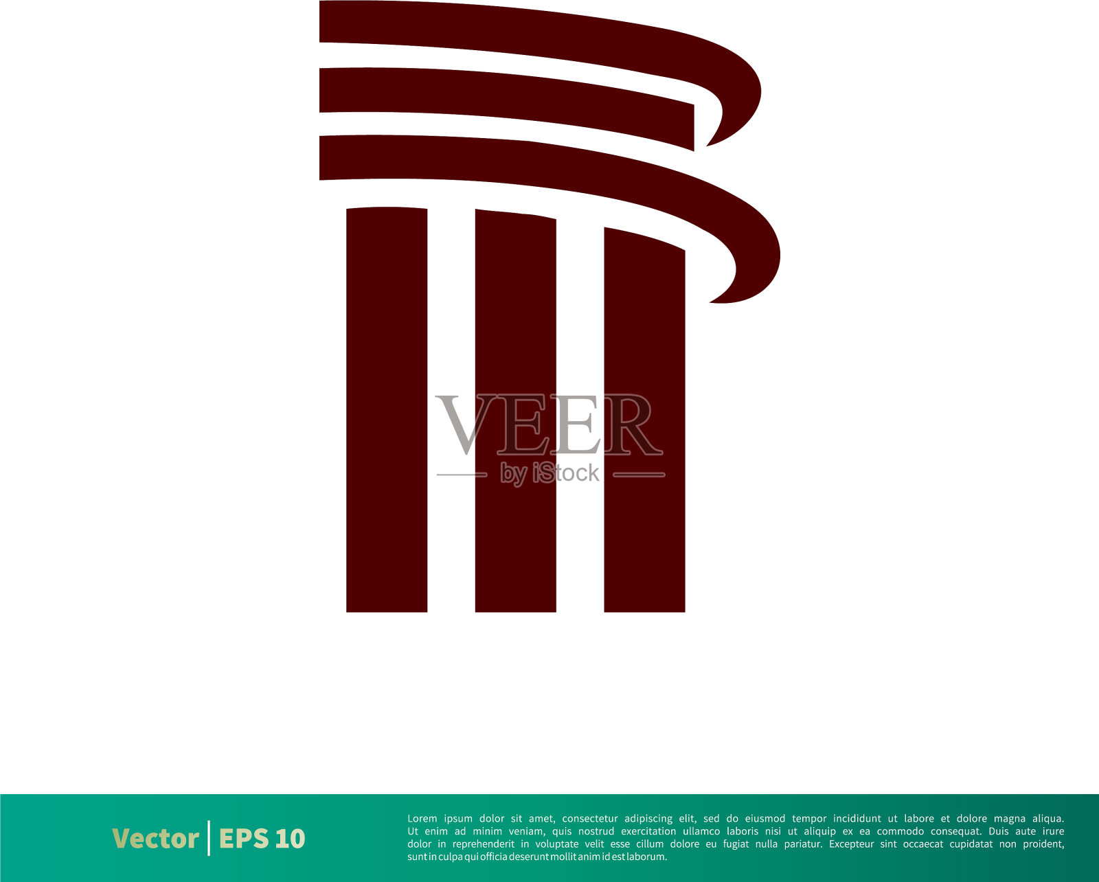 柱律所图标标识模板设计eps 10插画图片素材