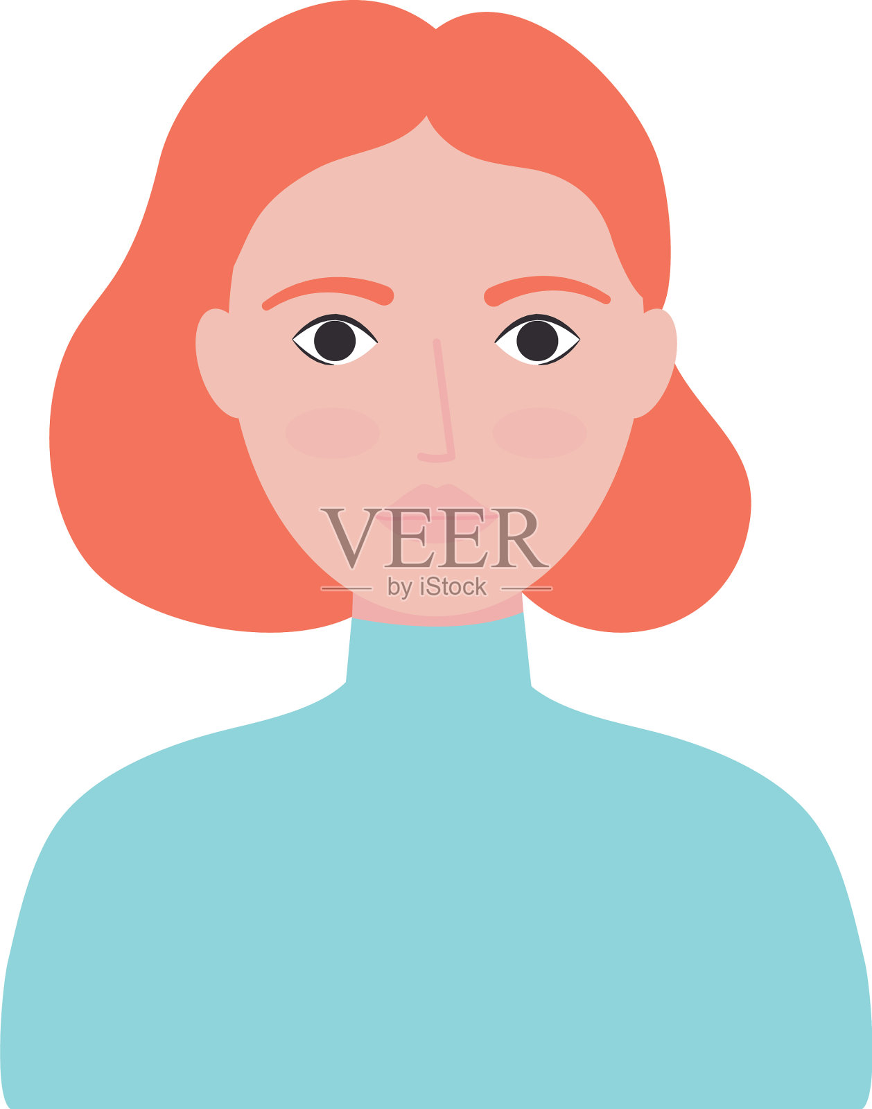 阿凡达女人与短发图标平风格设计元素图片