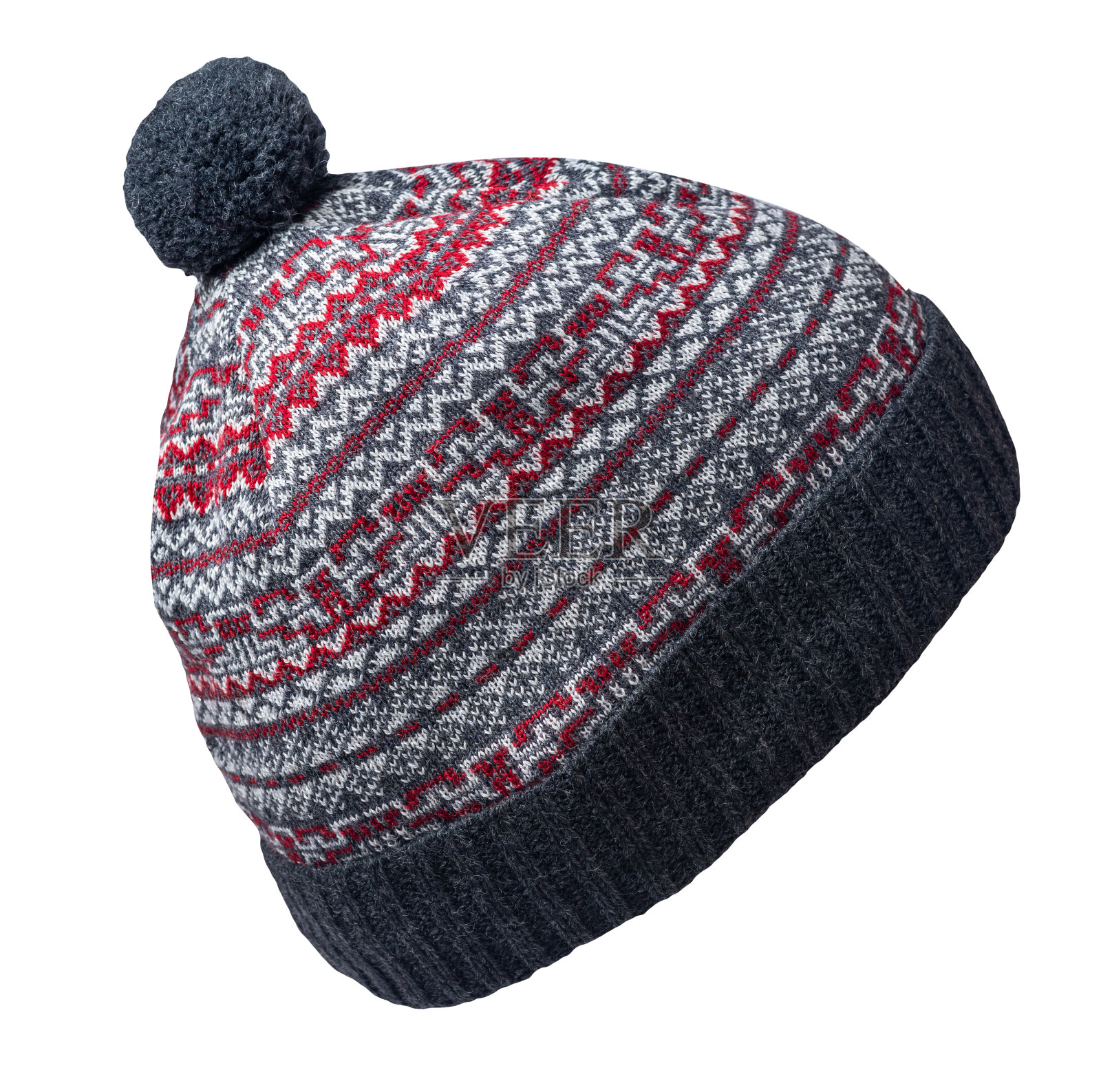 针织帽孤立在白色背景上照片摄影图片