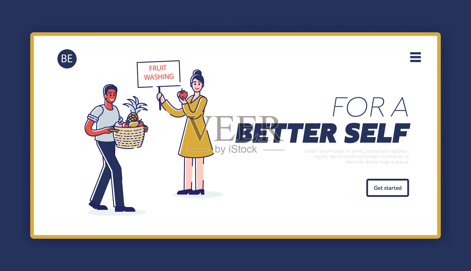 水果洗涤登陆页面设计人员携带设计模板素材