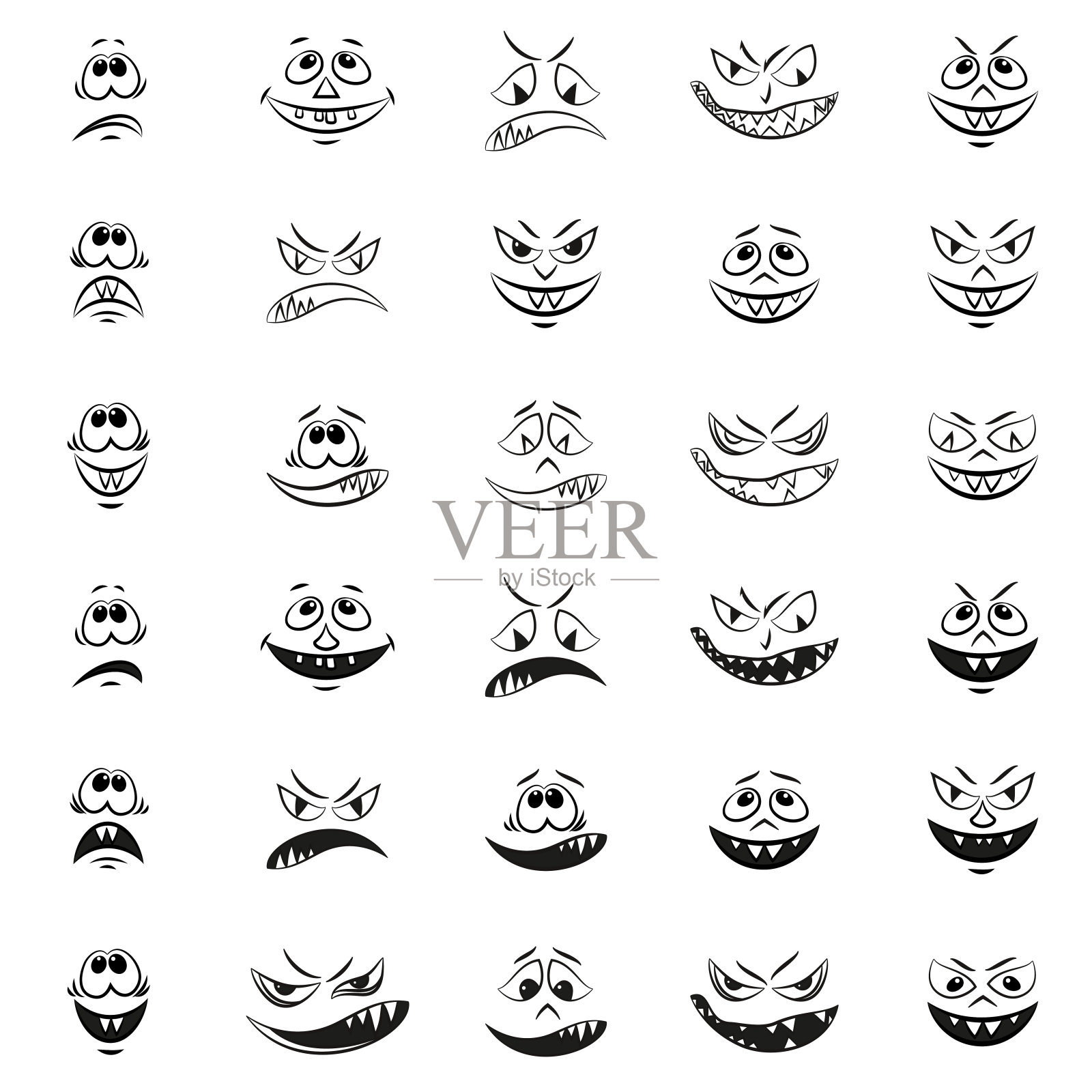 怪物的脸插画图片素材