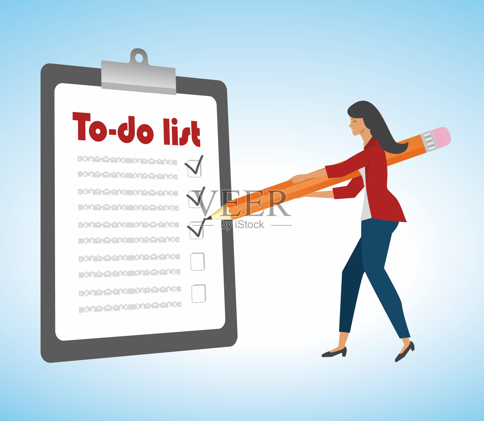 手和笔与待办事项清单矢量图插画图片素材