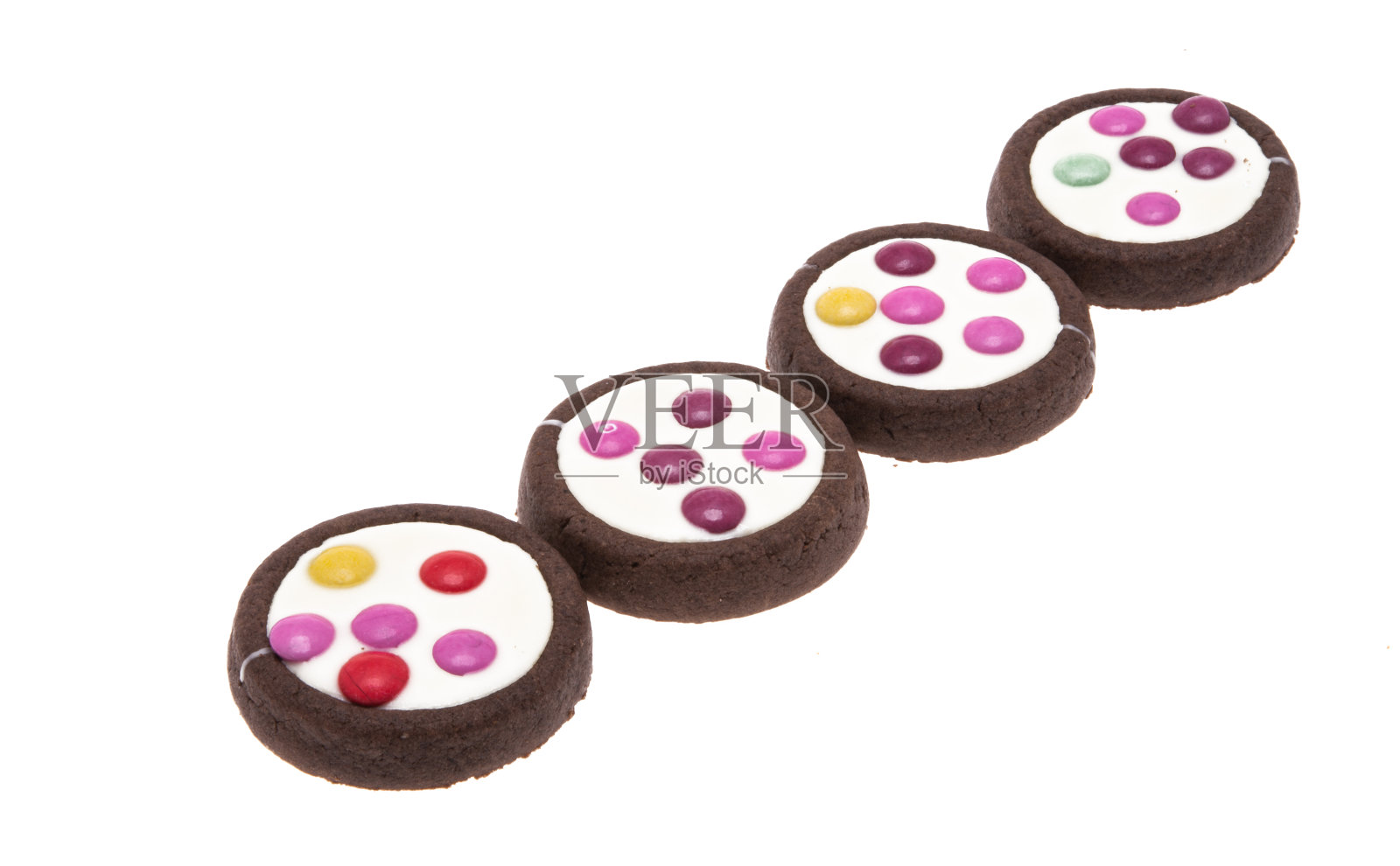 彩色巧克力饼干滴分离照片摄影图片