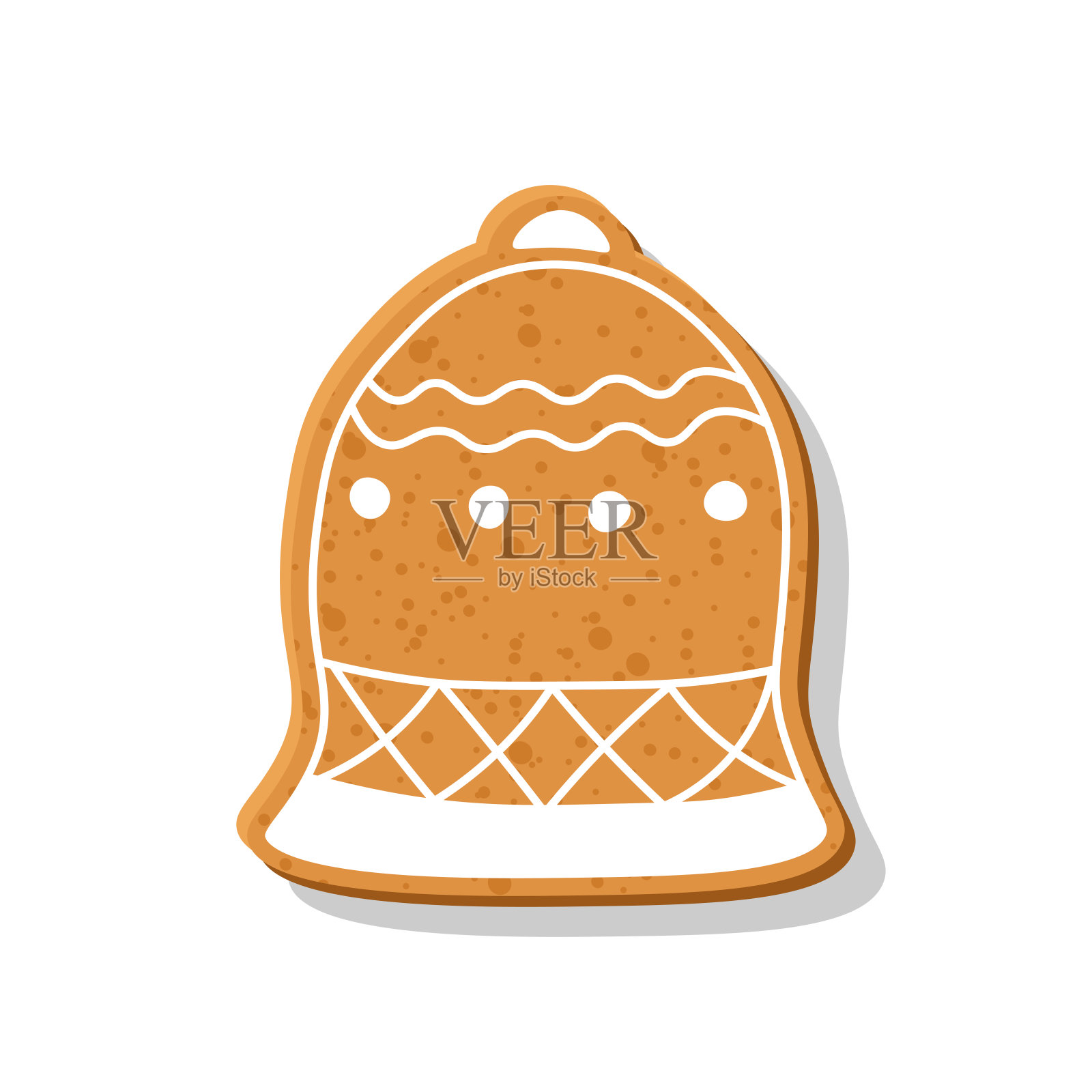 圣诞钟形饼干，有糖衣的姜饼。插画图片素材