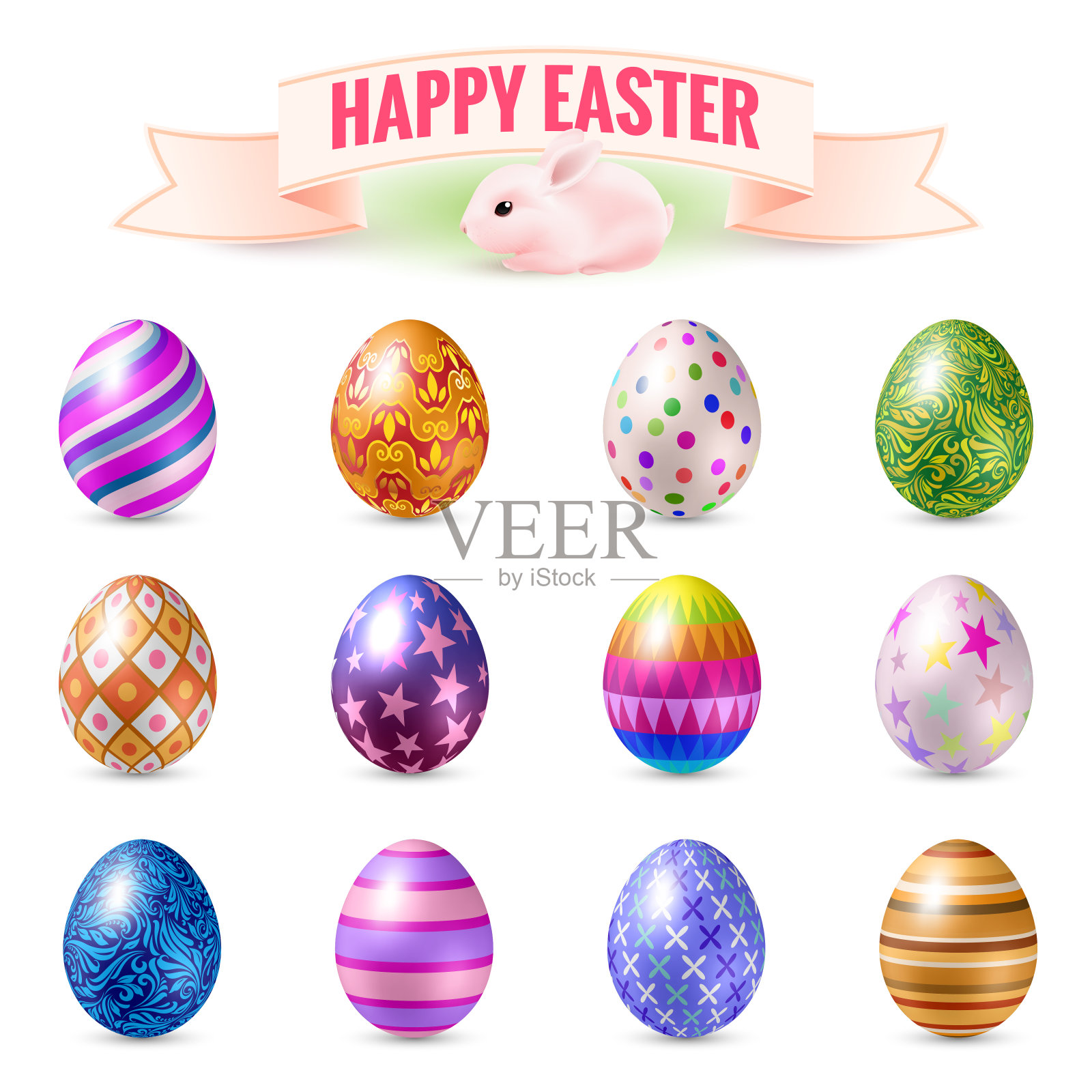 复活节彩蛋插画图片素材