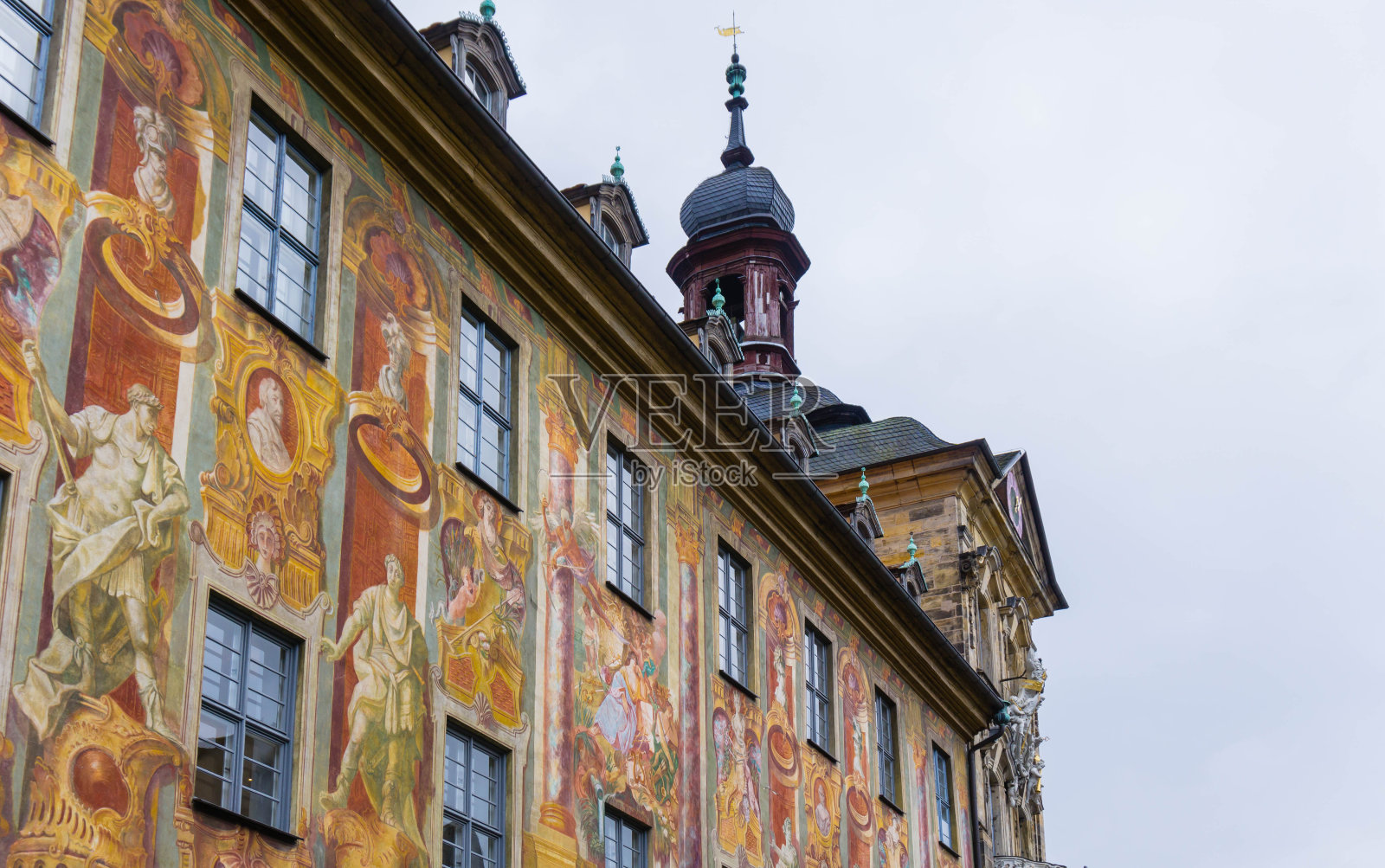 班贝格巴伐利亚市政厅正面照片摄影图片