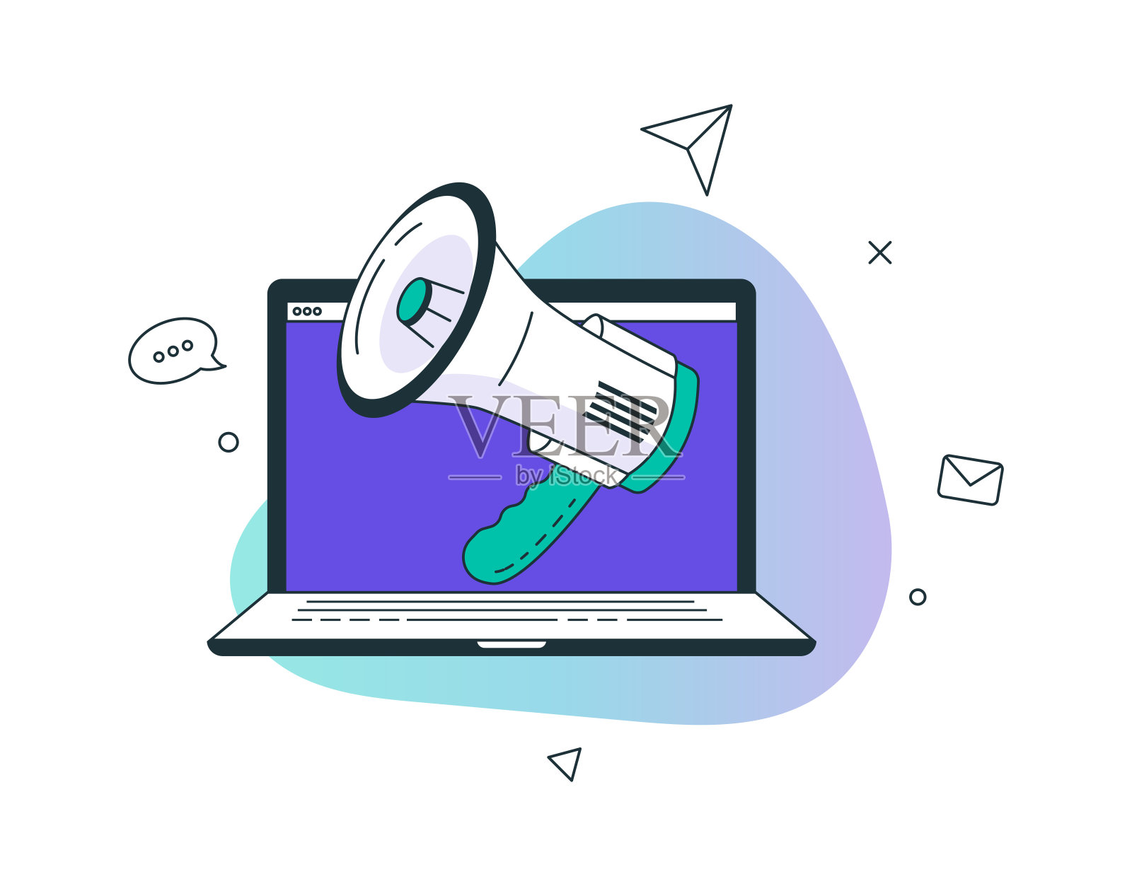 商务人士用电脑插画图片素材