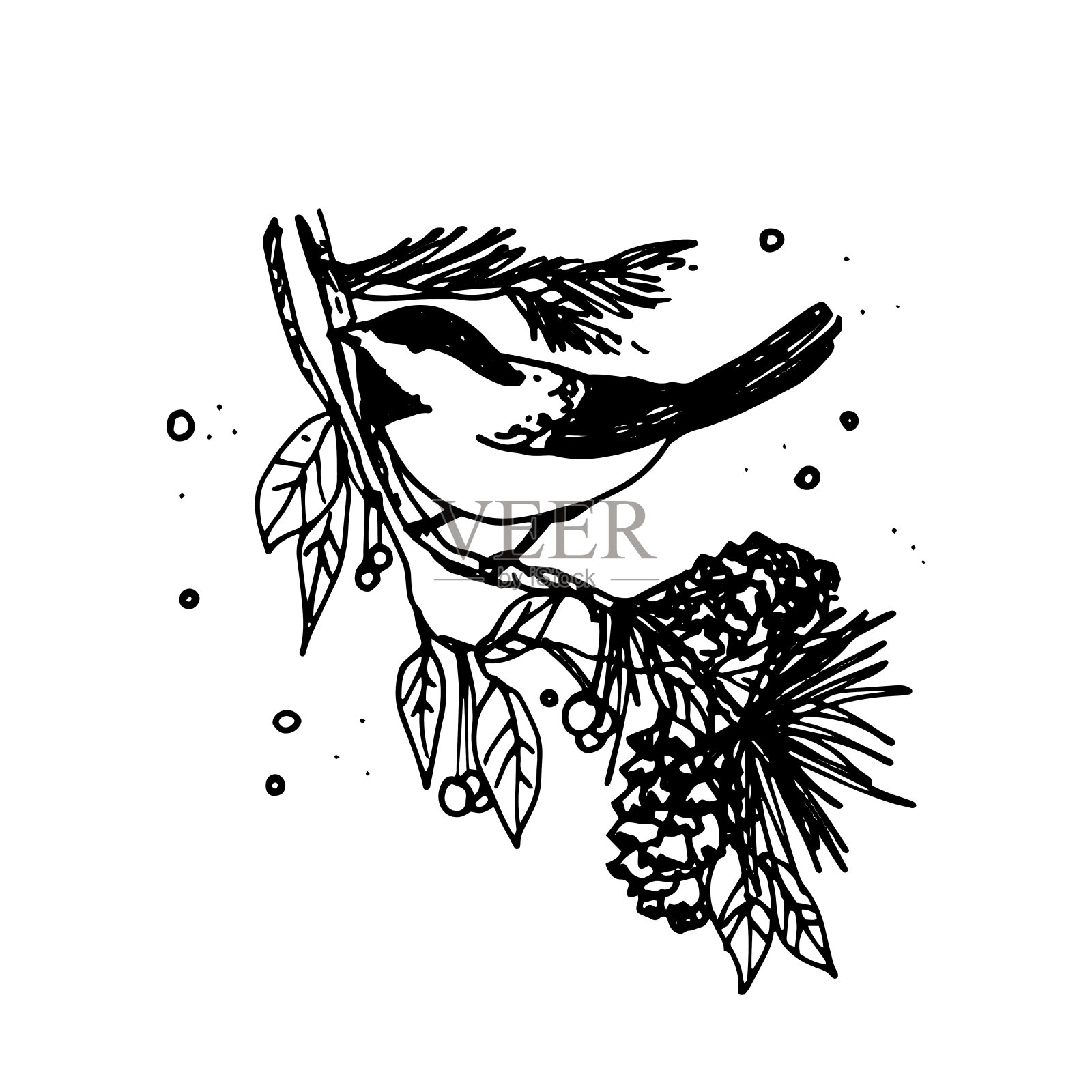 圣诞贺卡插画图片素材